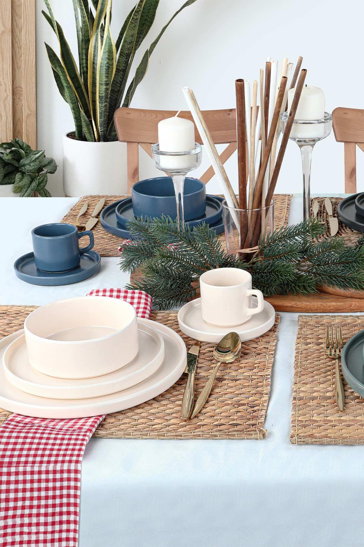 Elegante juego de cena de cerámica de 20 piezas, 100% Stoneware | Incluye platos de servicio, bolos, tazas de té y platillos | Seguro para lavavajillas y microondas, perfecto para cualquier ocasión