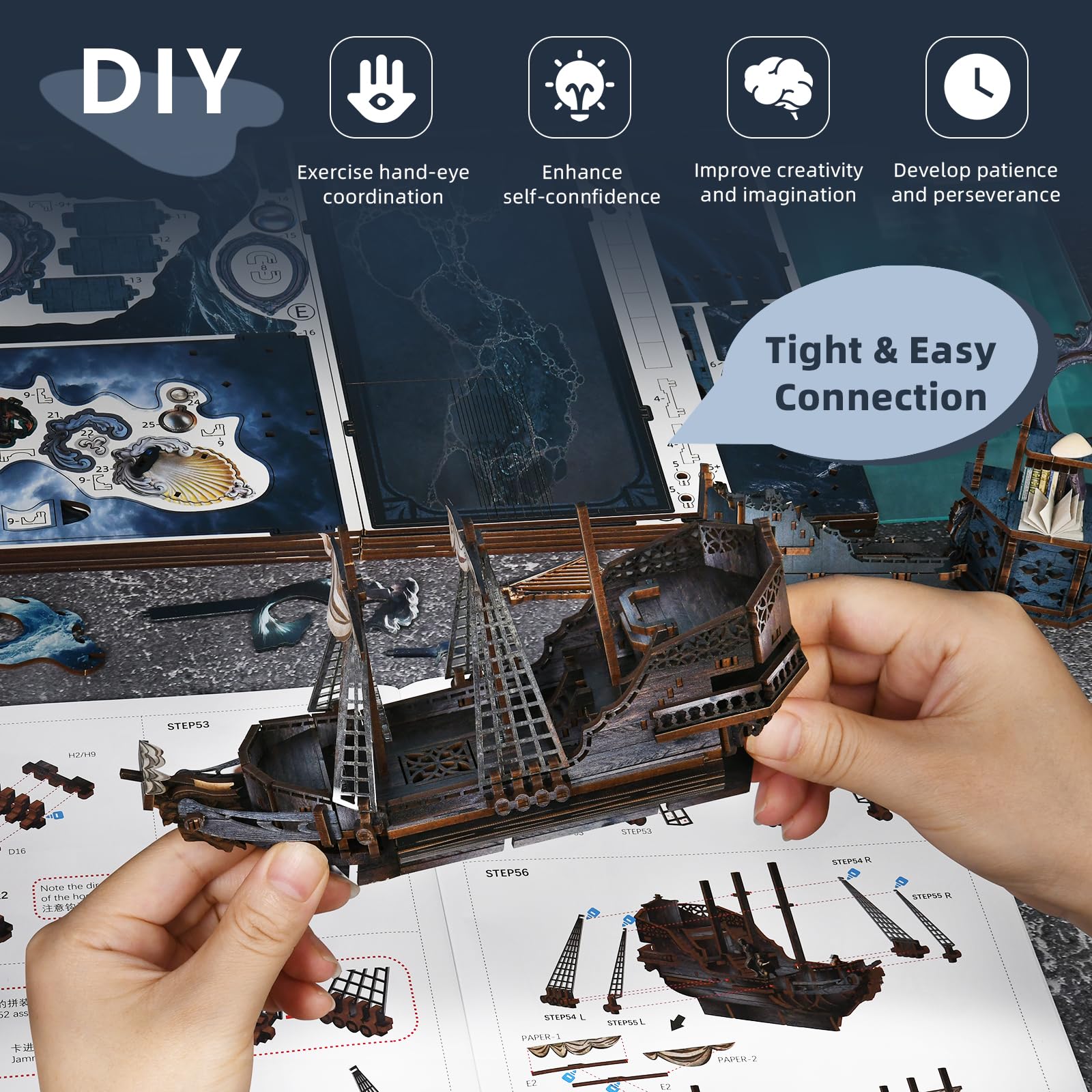 MiniCity Book Nook - Kit da costruzione, in miniatura 3D, con luce a LED