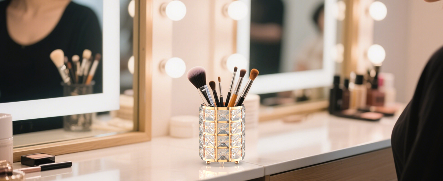 Amazon.com: LUGUNU Makeup Brush Holder Organizer Crystal Vanity