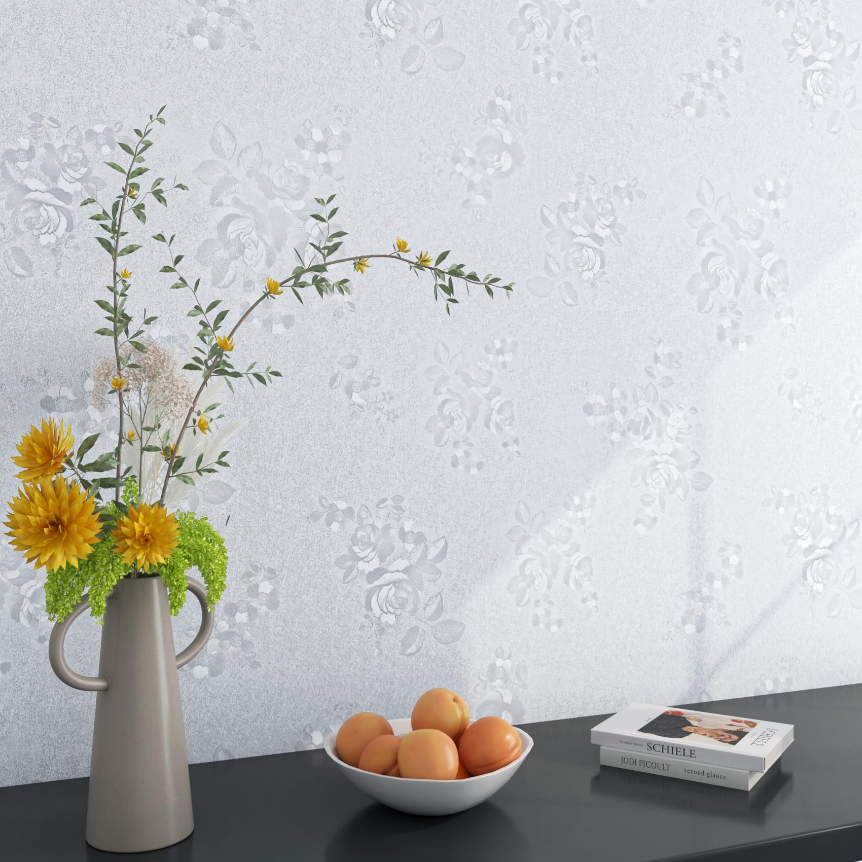 Papier peint pour armoires de cuisine et meubles au style floral vintage rafraîchissant