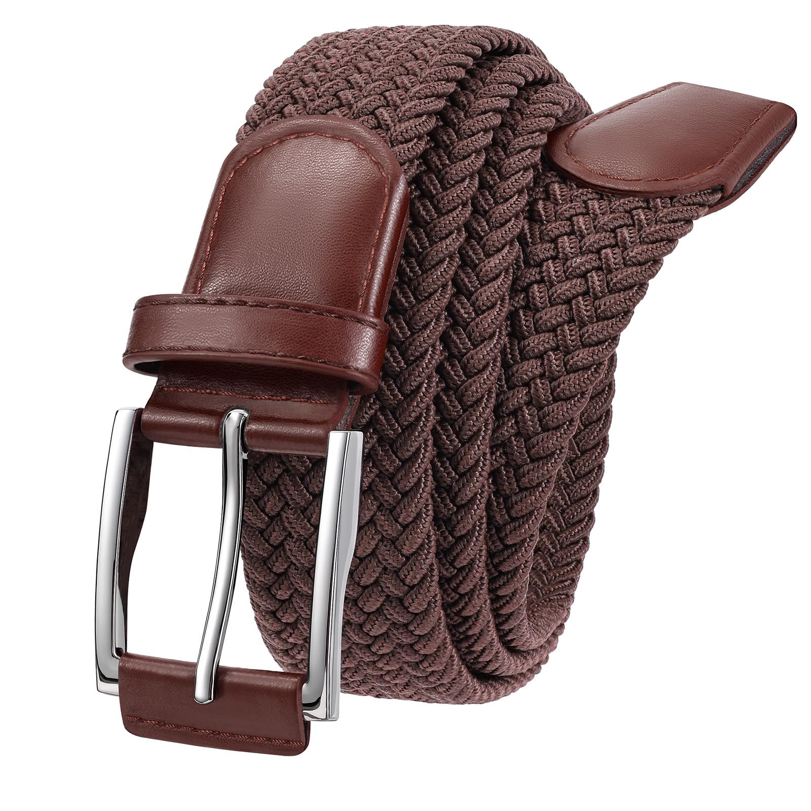 XZQTIVE Braided Stretch Belt Mens Gift Elastic Woven Belt for Golf Casual Pants Shirts Jeans