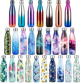 Lalafancy butelka na wodę ze stali nierdzewnej z izolowanymi próżniowo podwójnymi ściankami, utrzymująca ciepło napojów przez 12 godzin lub niską temperaturę przez 24 godziny - szczelna i wolna od bis-fenolu A (BPA Free) - poj. 350/500/750 ml Navy Blue-500ml 500ml