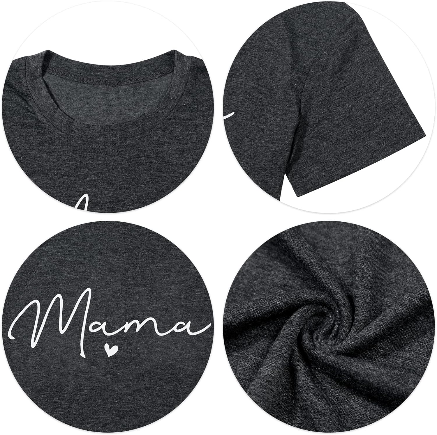 Mama Shirt for Women Mama Letter Print T-Shirt Funny Graphic Tees Casual Short Sleeve Mom Life Tops Tee - Image 6