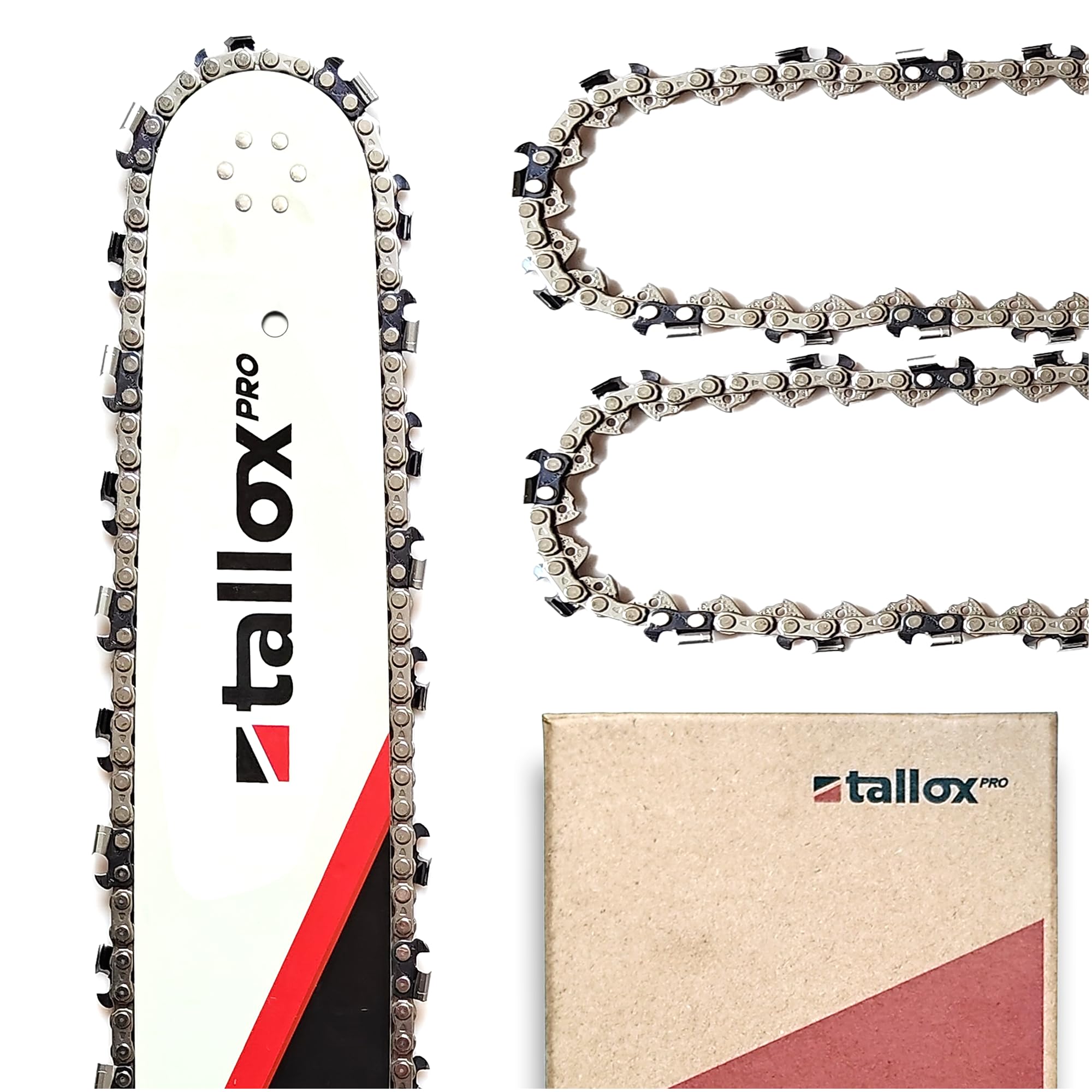 3 cadenas de sierra profesionales Tallox 3/8 pulgadas, 1,6 mm, 66 TG para espadas de 45 cm, compatibles con Stihl