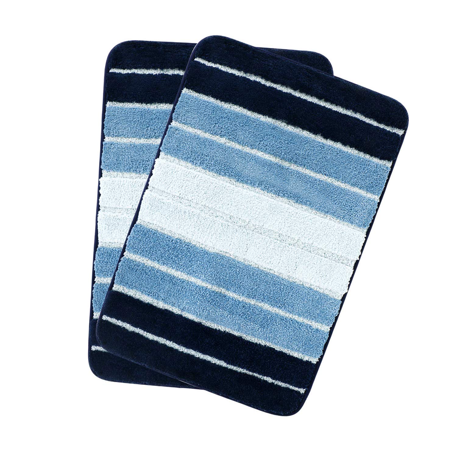 HOKIPOMicrofiber Door Mats for Home and Bathroom - Set of 2 (60x40 CM,Blue) (AR2431-BLU*2)