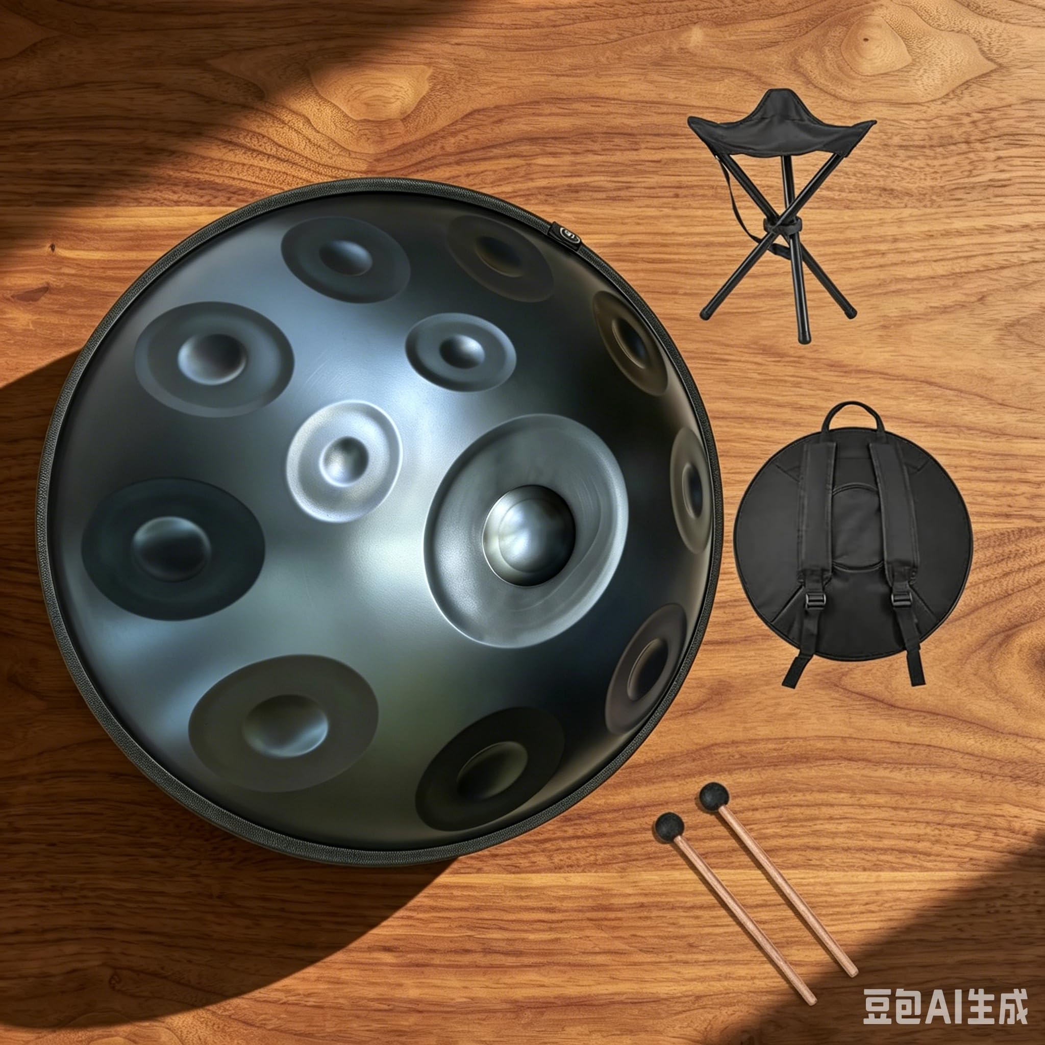 Handpa Trommel, 22 Zoll 16 Töne D-Dur 440 Hz, Handstimmung, Premium-Stahl-Handtrommel, Handpan-Instrument Für Erwachsene (blau)