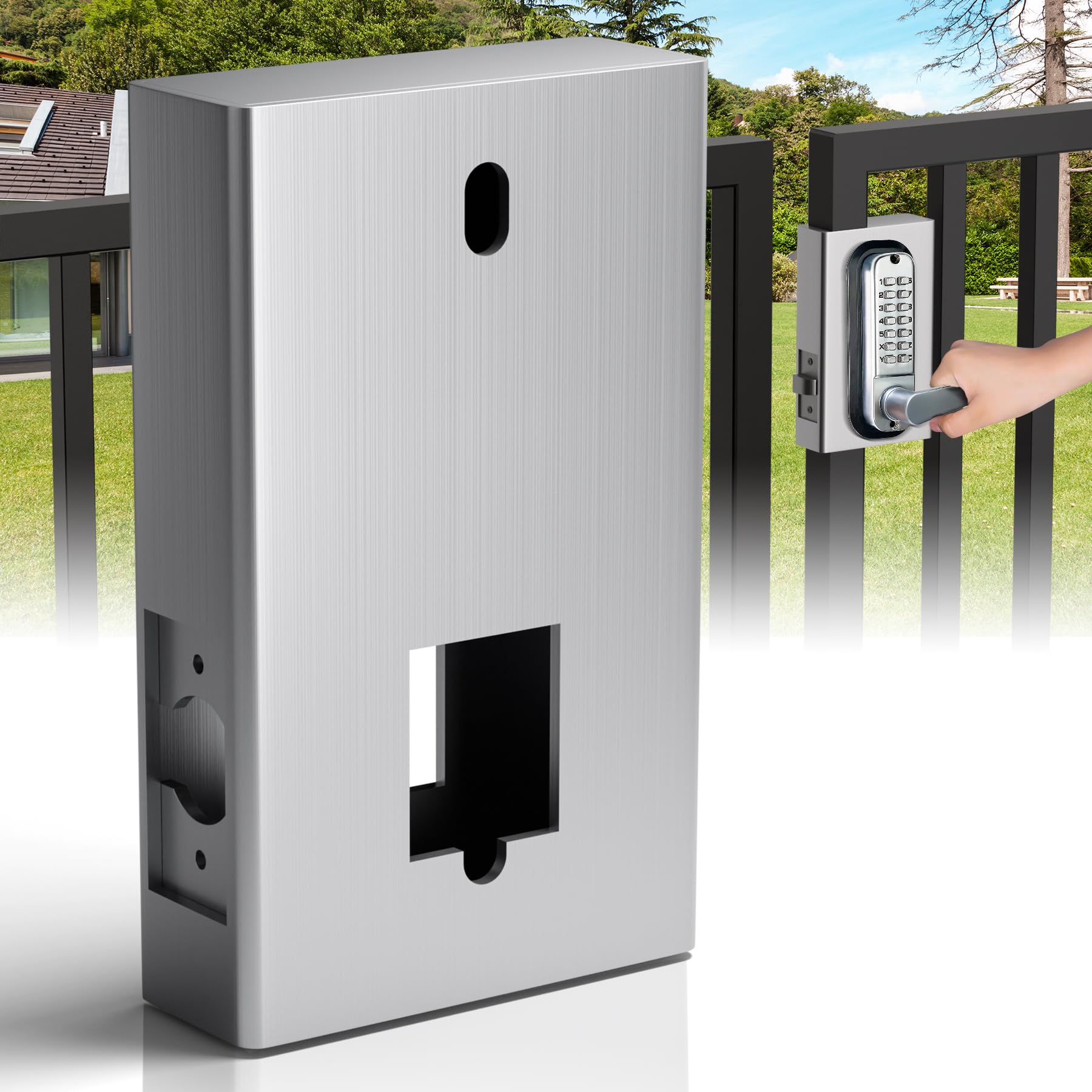 GB2020 Steel Gate Lock Box – Weldable Box For Jounjip, Code-a-Key, Lockey USA Mechanical Locks, 2-3/8" Backset, 12-Gauge Steel
