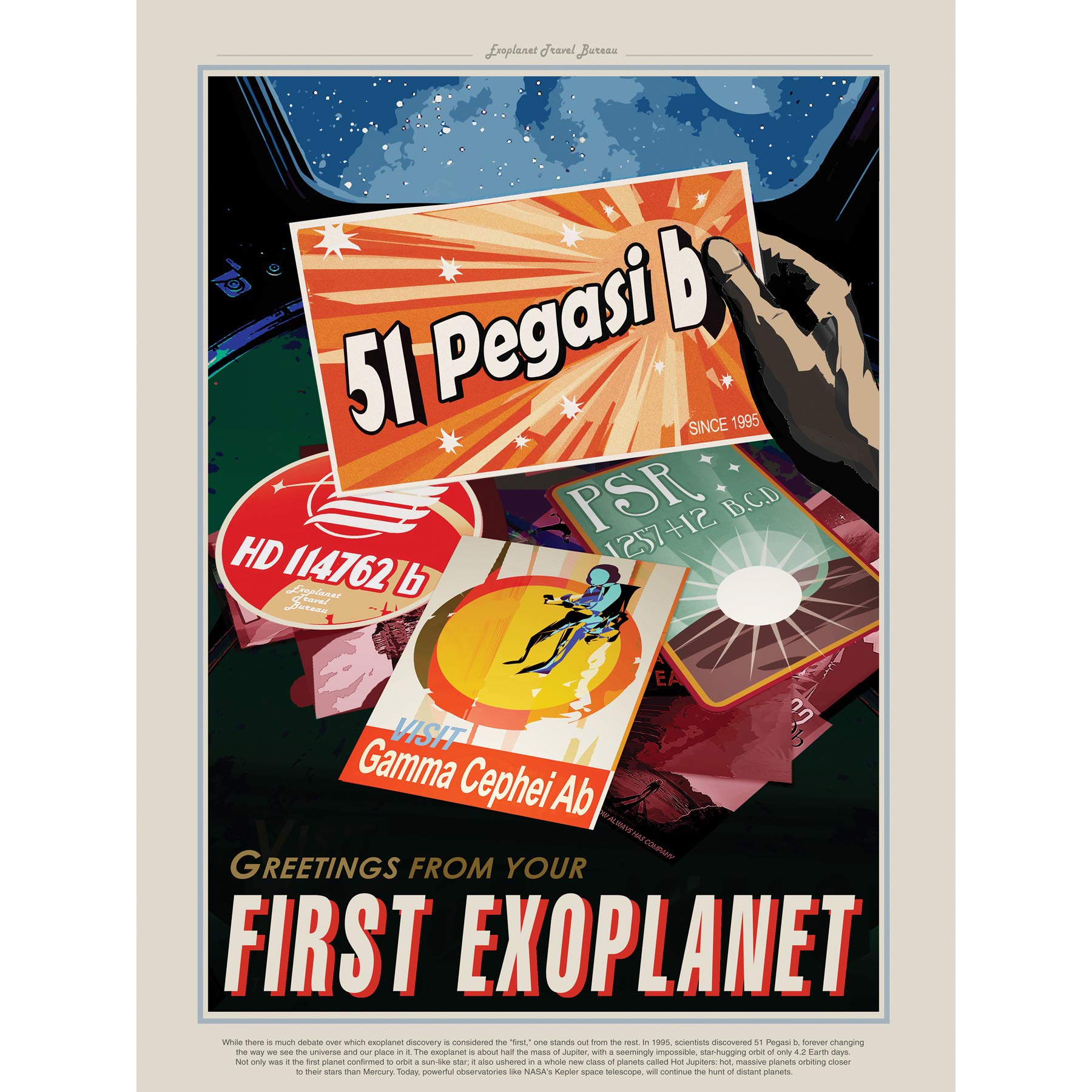 51 Pegasi b First Exoplanet NASA Space Tours Travel Premium Wall Art Canvas Print 18X24 Inch
