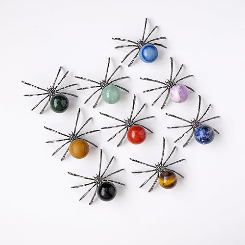 Miniatura 4 de Runyangshi 1 bola de sodalita de cristal natural de 2 pulgadas, hecha a mano, estatua de araña animal, cristal curativo para decoración de