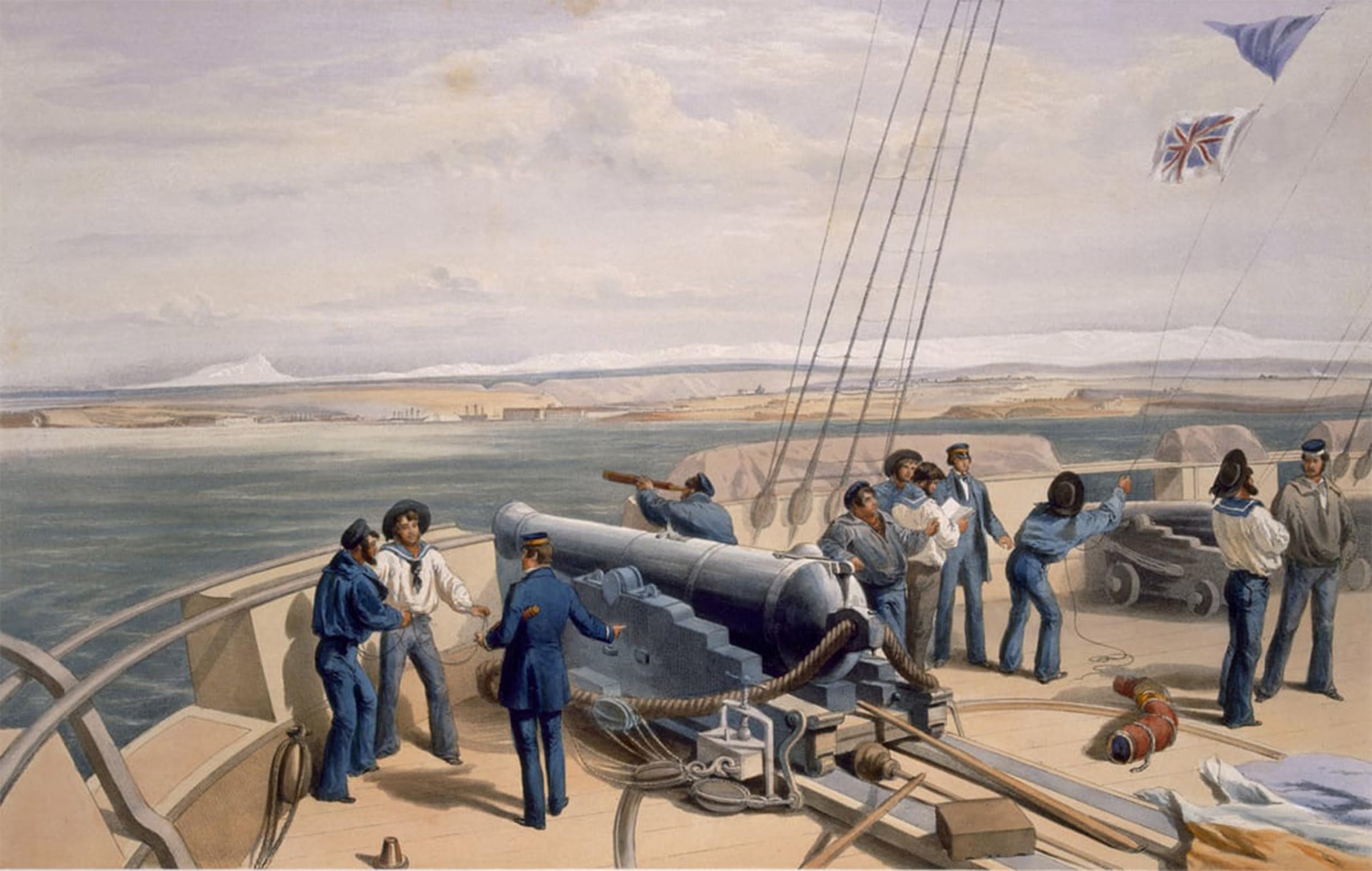 Cuadro en lienzo Sebastopoli dal mare de William Simpson, 60x90cm para decorar paredes. 5