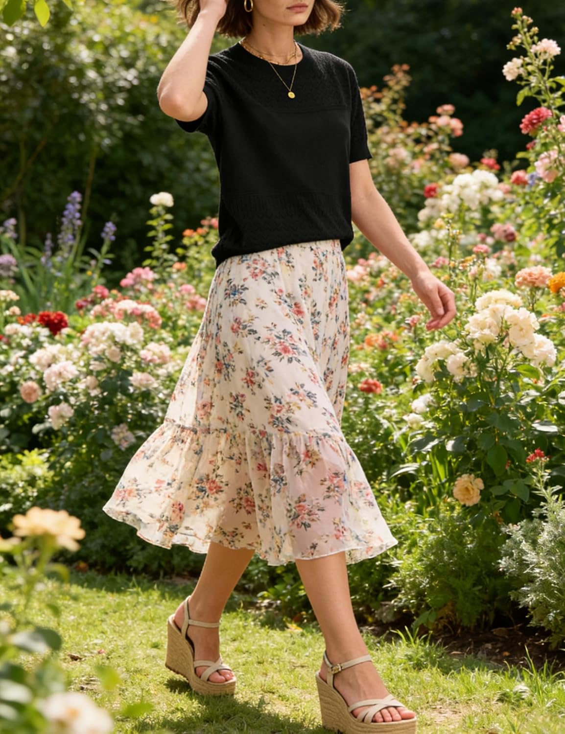 Short Sleeve Sweater for Women 2026 Spring Summer Crew Neck Eyelet Knit Shirts Loose Fit Lady Casual Blouse Tunics - Image 6