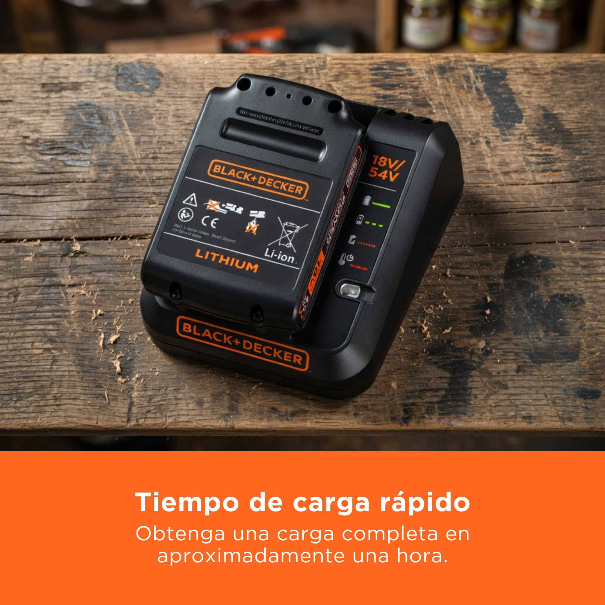 Black+Decker Kit de Inicio de batería y Cargador de 18V de, con batería de Iones de Litio de 2.0Ah y Cargador rápido de 2A, Compatible con Herramientas INALÁMBRICA POWERCONNECT de 18V, BDC2A20-QW