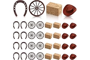 8 Mini Miniature Cowboy Boots Wooden Wheels for Vintage Western Horseshoe Derby Party Supplies