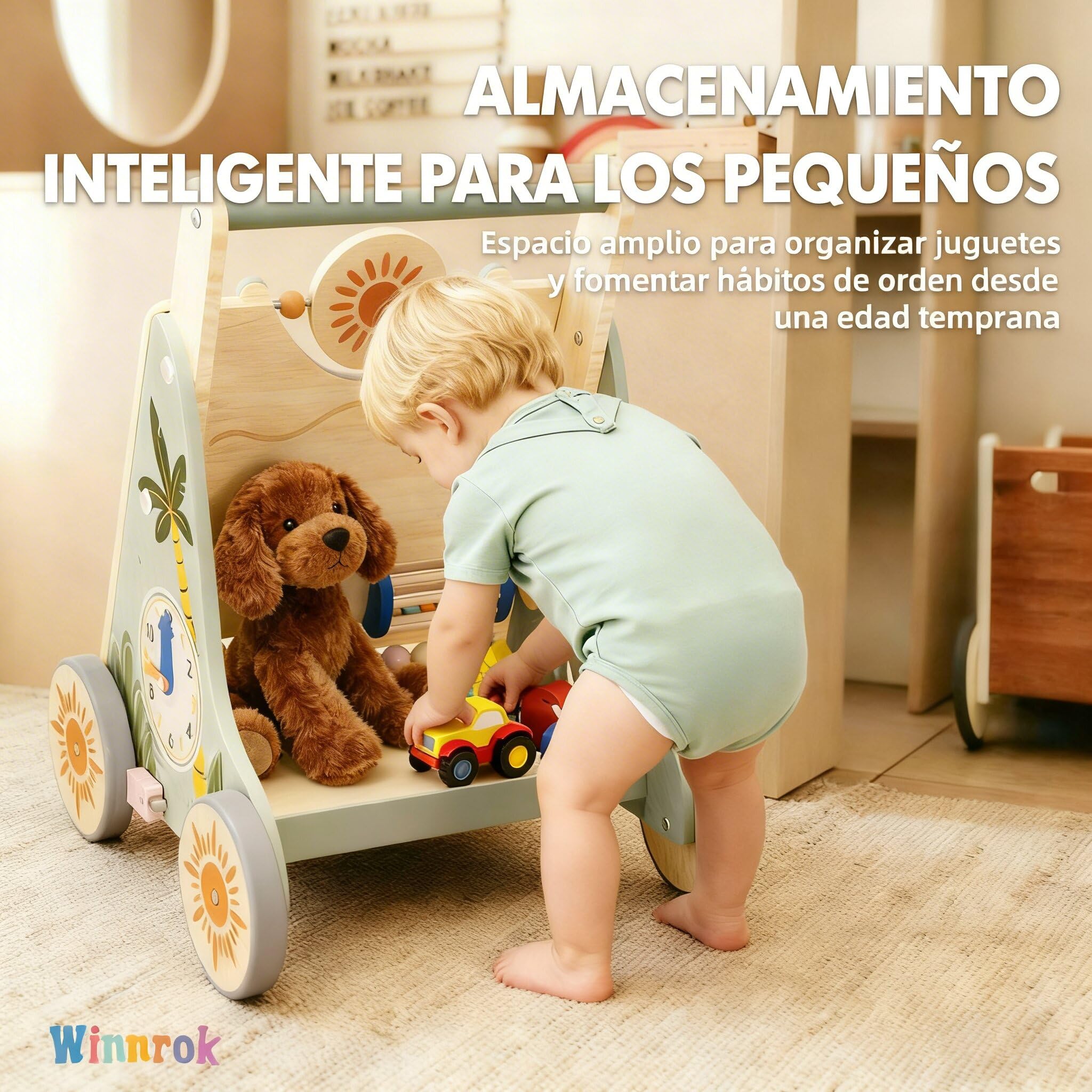 Andador Bebé Madera Montessori, Juguete Primeros Pasos Educativo