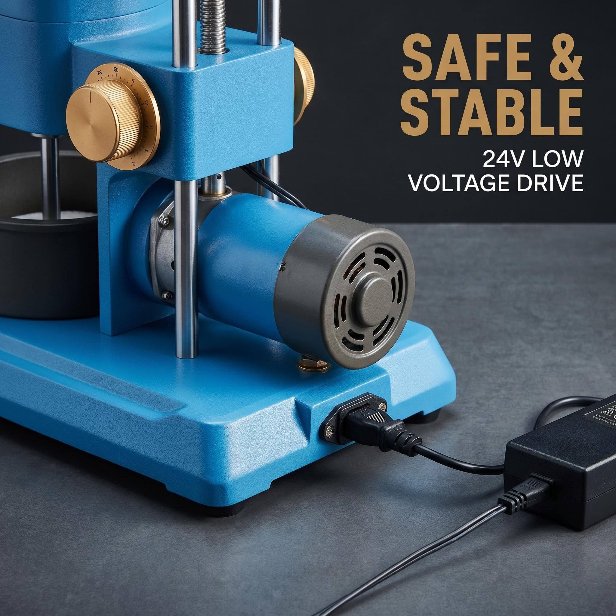 Máquina Eléctrica para Pulir Cuentas para Pulseras de Bodhi, Nueces & Madera - Limpieza Automática, Abrillantado & Pátina con Velocidad Constante 120RPM, Seguridad 24V, 12 Accesorios para un