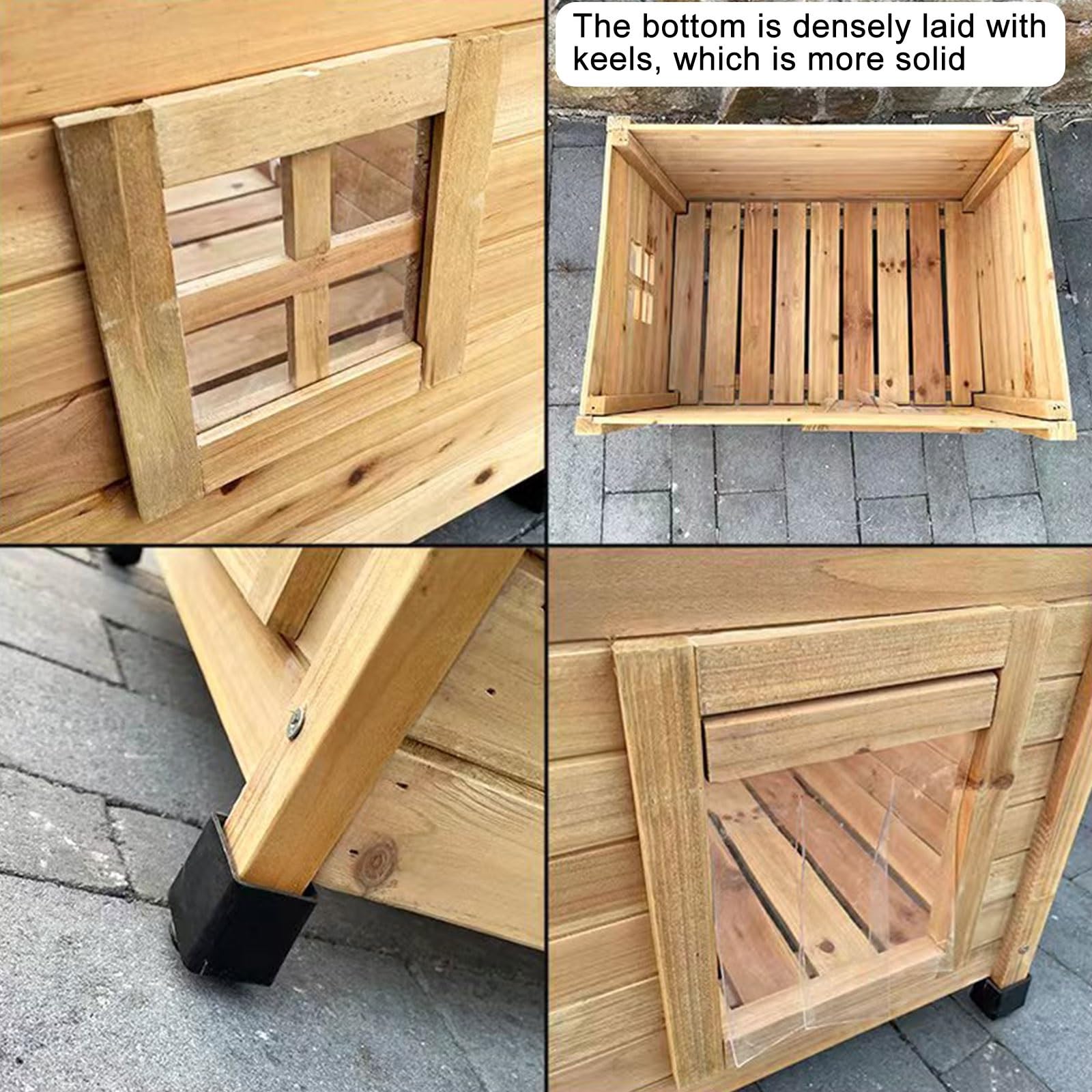 Amazon | 屋外用犬小屋 雨や雪に耐える防水傾斜屋根 通気口と高床を