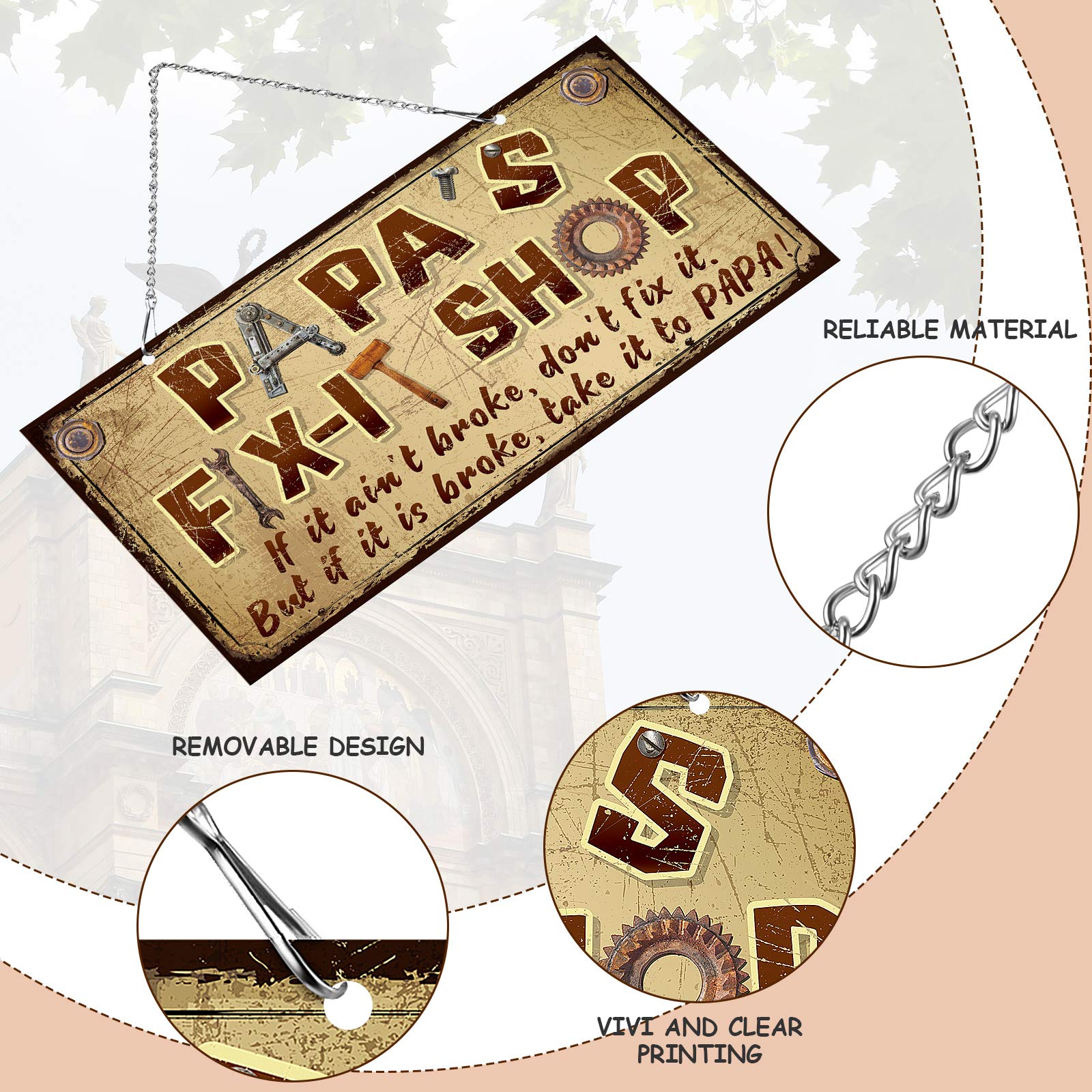 Amazon.com: Papa Gifts 12 x 6 Inch Metal Hanging Vintage