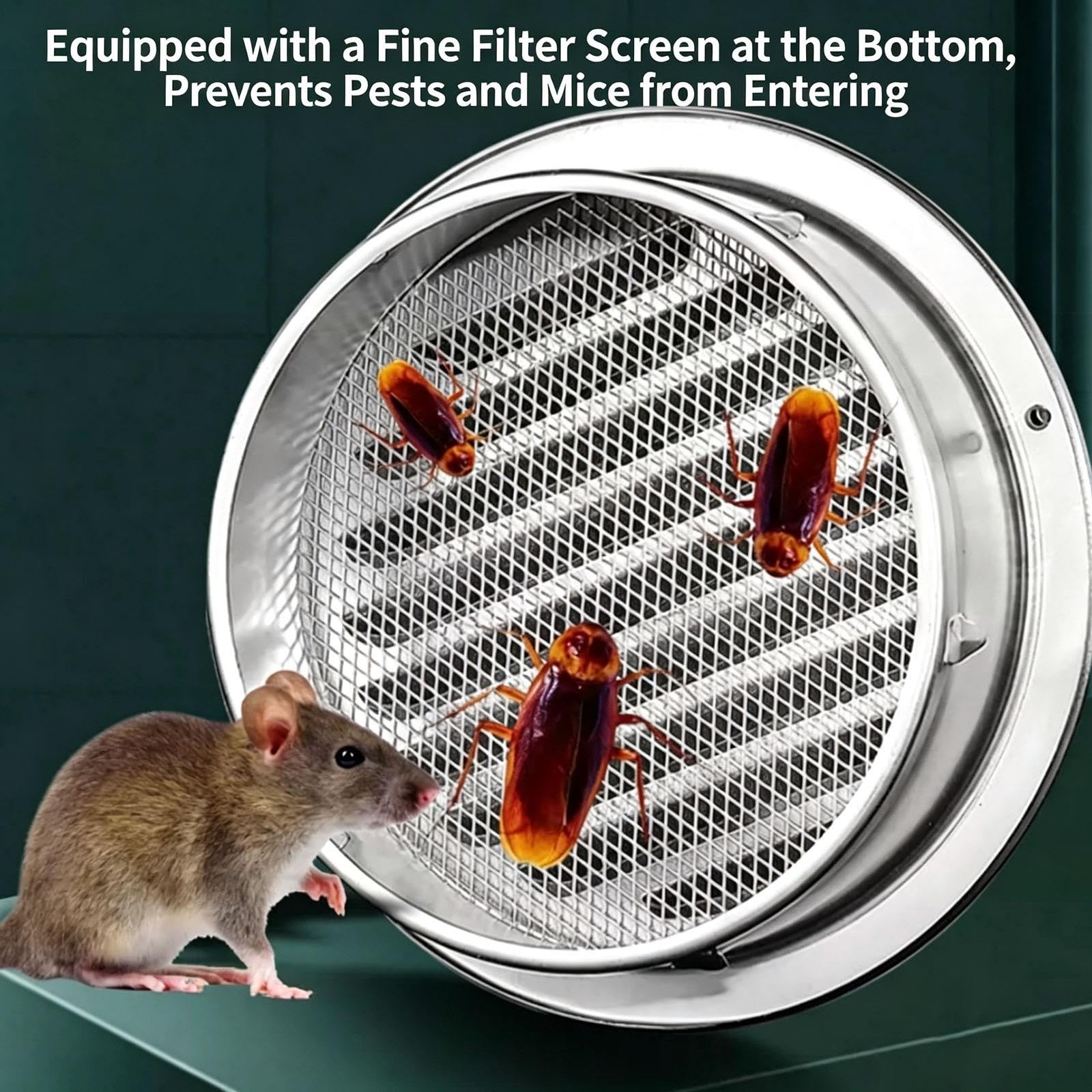 Griglia di Ventilazione Rotonda Copertura di Sfiato con Rete 60 100 150mm