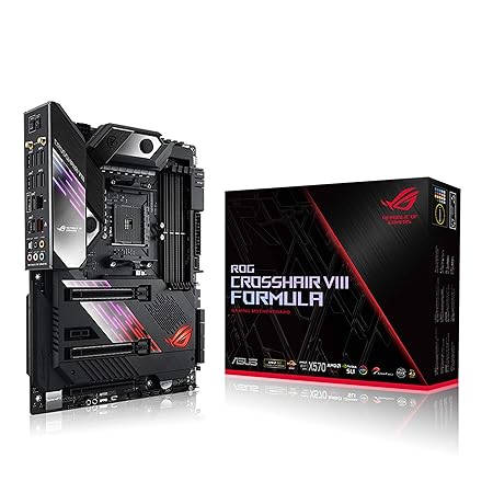 ASUS ROG X570 Crosshair VIII Formula ATX Motherboard with PCIe 4.0, on-Board WiFi 6 (802.11Ax), 5 Gbps LAN, USB 3.2, SATA, M.2, Node and Aura Sync RGB Lighting