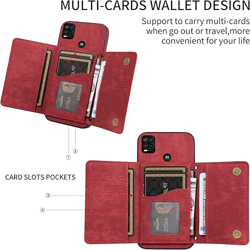 Miniatura 5 de Funda para teléfono Moto G Stylus 5G 2021 con correa cruzada para el hombro y tarjetero de cuero para tarjetas de crédito, bolsillo delgado,