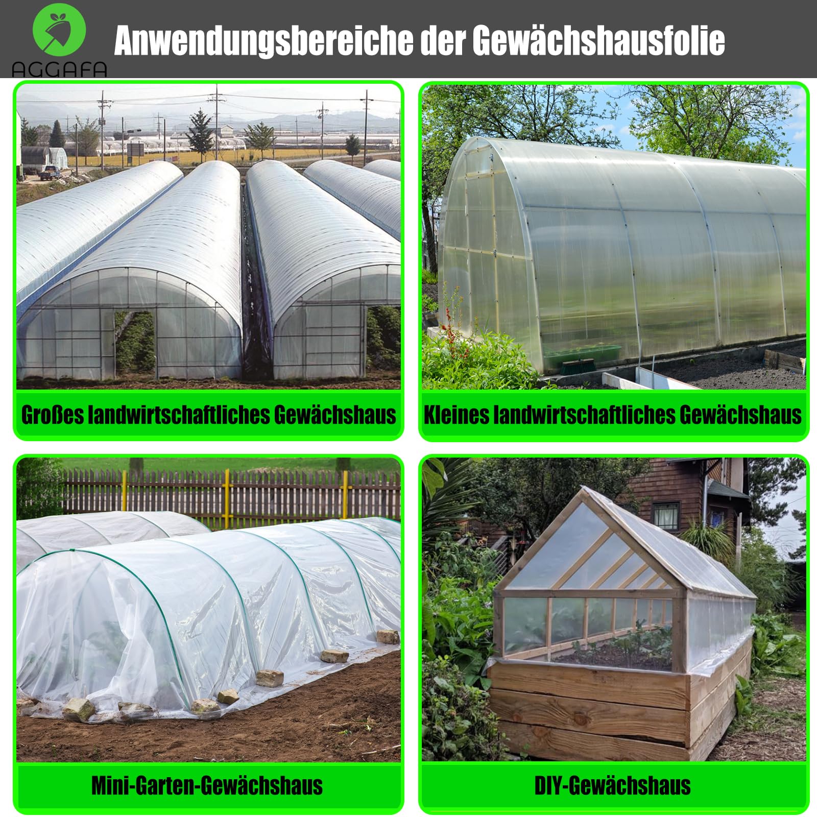 Hochbelastbare Gewächshausfolie – 150 µm (6 mil) Klare Polyethylen-Folie, 4 Jahre UV-Beständigkeit, 90 % hohe Lichtdurchlässigkeit, hergestellt aus 100 % jungfräulichem Rohmaterial (4 m x 5 m)