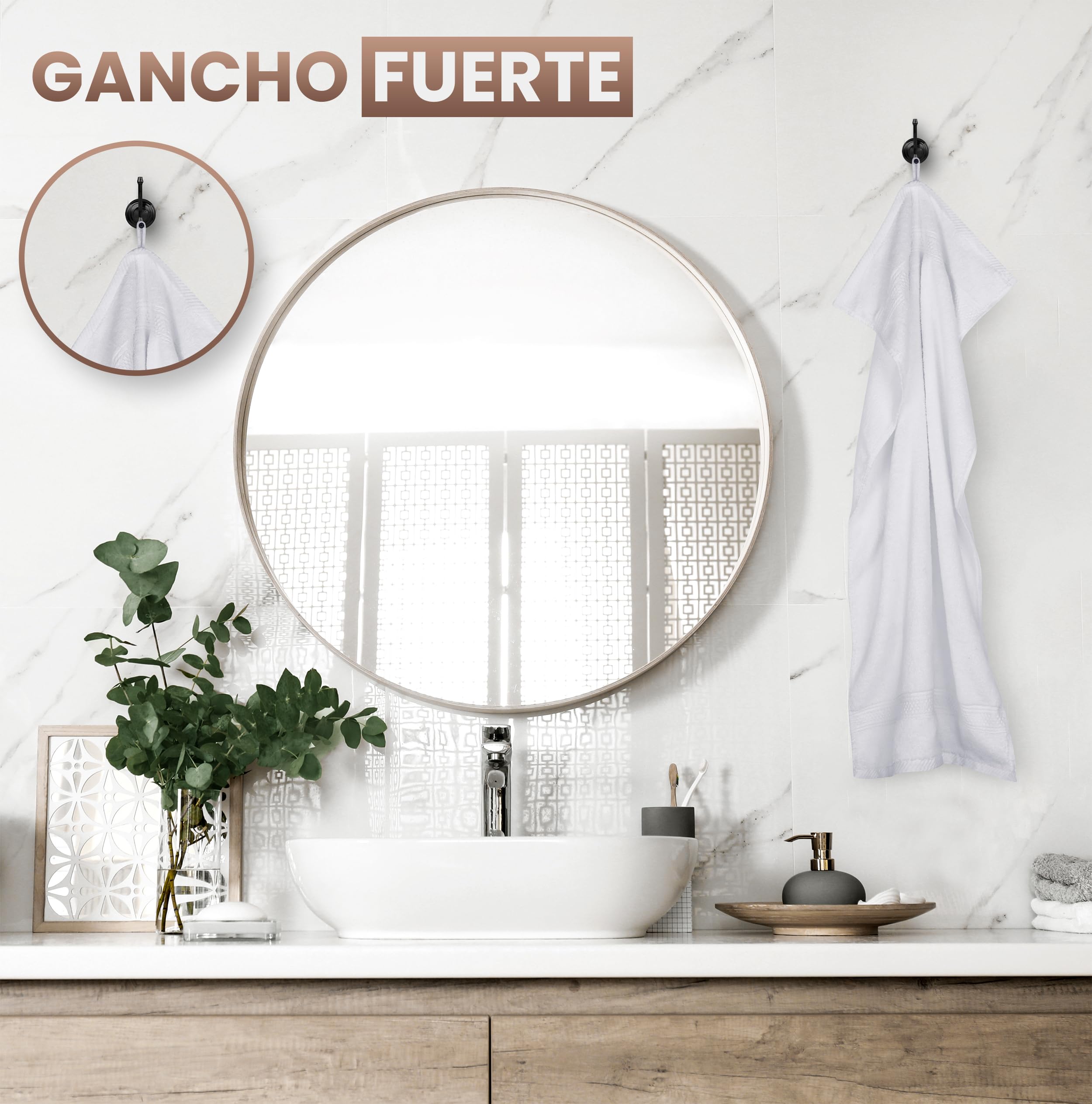 Utopia Towels Juego de 6 Toallas de Mano 50 x 100 cm Algodón Blanco Altamente Absorbentes con Gancho