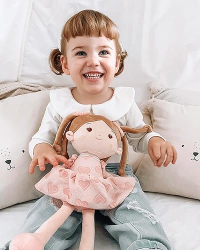 Miniatura 9 de Soft Baby Doll Toys (16''), My First Baby Rag Doll for 1 Year-Old Girl Birthday Gift, Leya Doll Christmas Plush Toys Gift for Toddler Kids Infants
