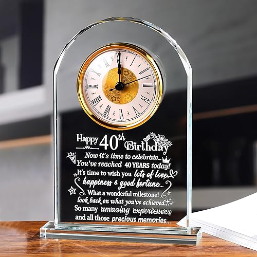 Vista 25 de Ornalrist Reloj de cristal de feliz cumpleaños 70 para mujeres, hombres, recuerdo de cumpleaños de 70 años para mamá, papá, padres, decoración