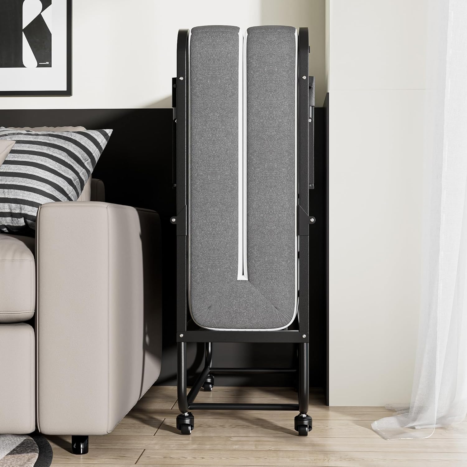 SunsGrove Twin Folding Bed with Mattress, 75