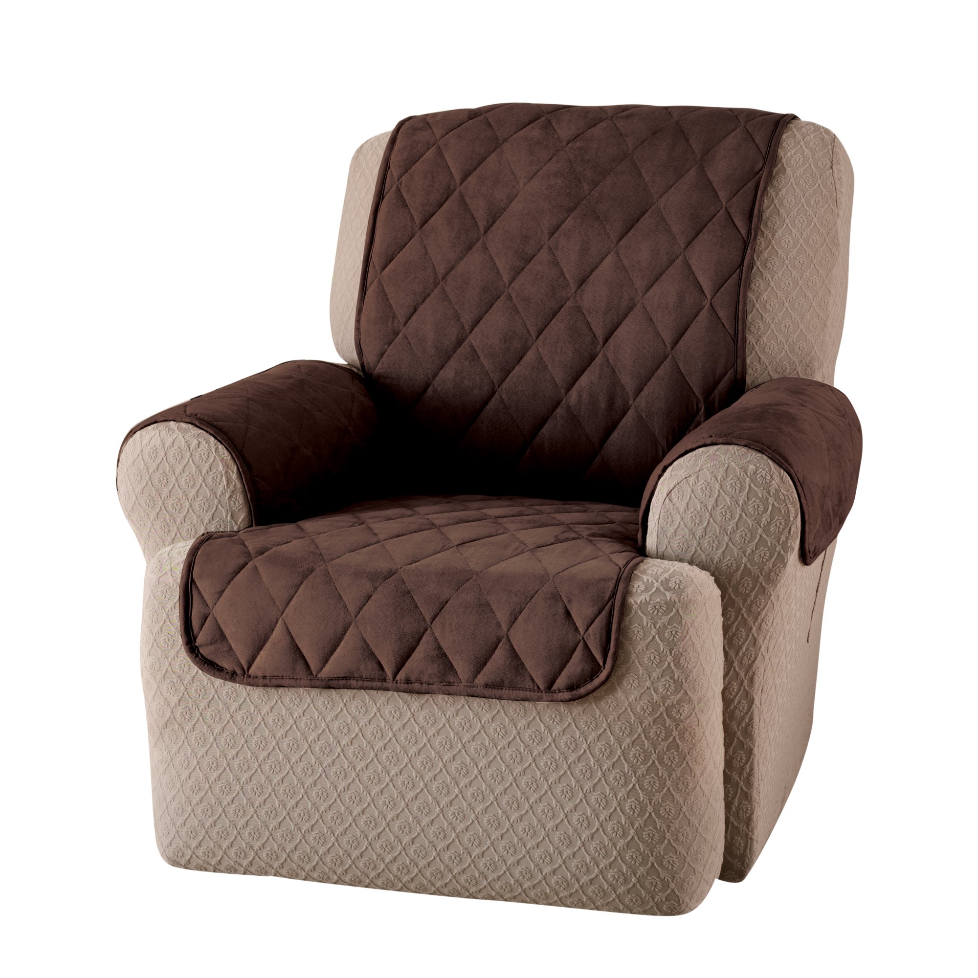 Innovative Textile Solutions Suede Wing Recliner Protector, Chocolate