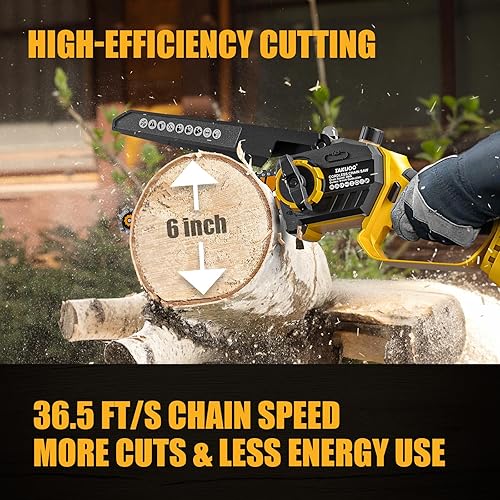 Takuoo Sierra de poste inalámbrica y mini motosierra, motosierra eléctrica 2 en 1 sin escobillas con 2 baterías de 21 V 4.0 Ah, corte de 6 pulgadas,