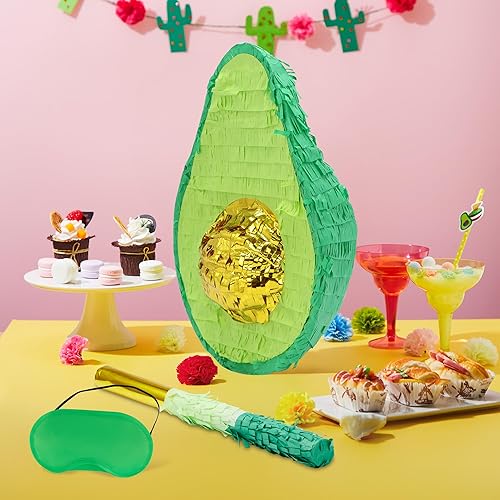 Miniatura 7 de Cinco De Mayo Piñata de aguacate para fiesta de cumpleaños de niños, (15 x 10.75 pulgadas) para suministros de fiesta de tacos divertidos