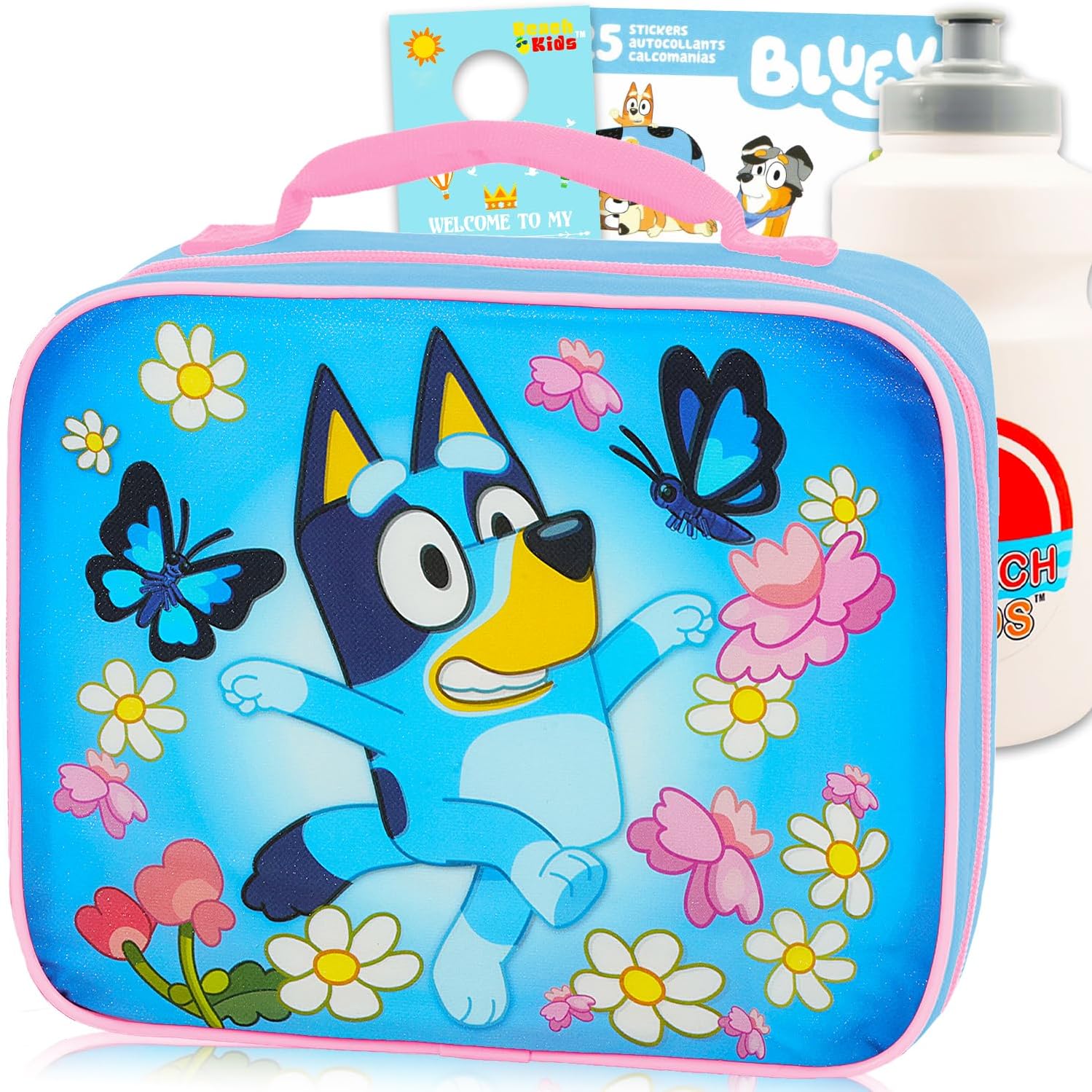 Bluey Lunchbox for Toddler Girls Bundle w/Insulated Lunch Bag, More