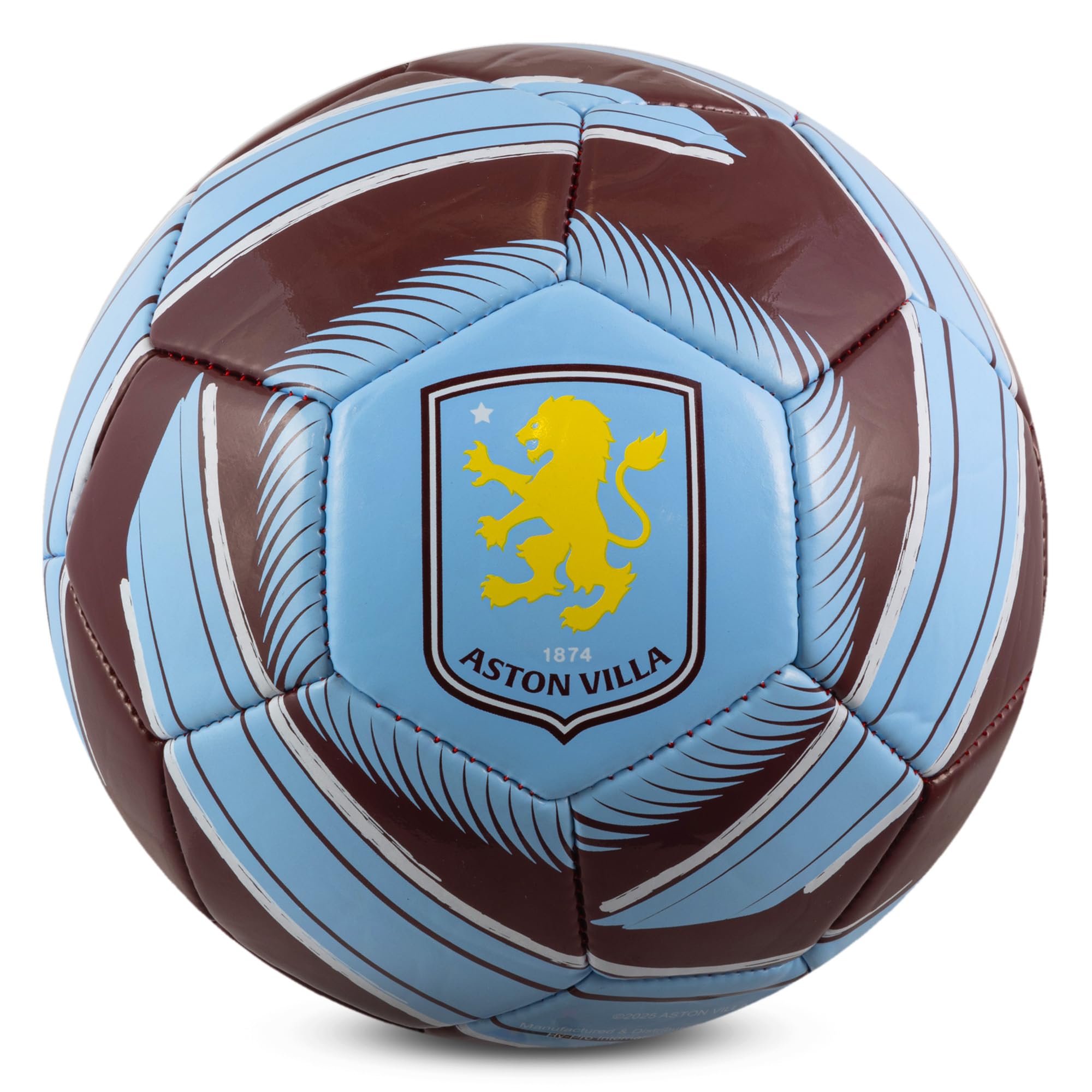 Hy-Pro Officially Licensed Aston Villa F.C. Cyclone Football – Aston Villa Football Size 5, Training Match Ball for Garden and Outdoors – Collectible Fan Gift for Collecting, Training and Play
