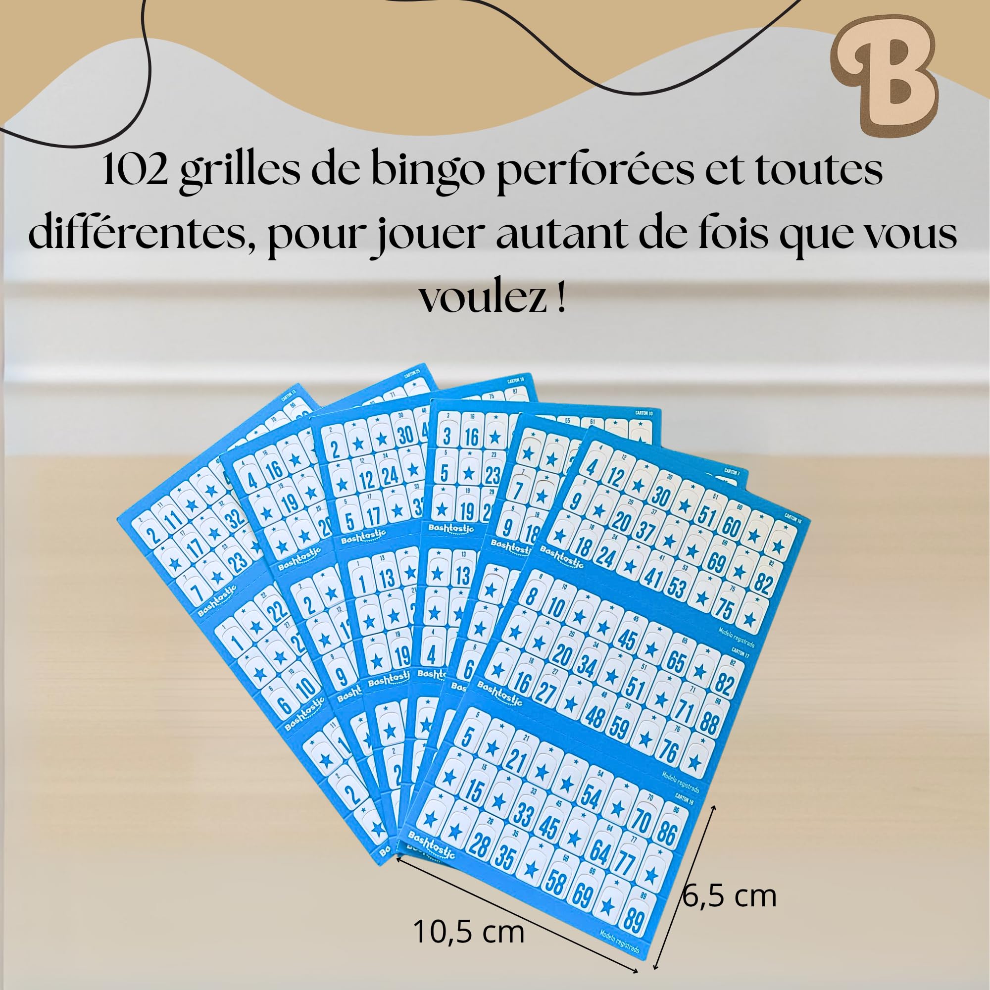 Bingo Jeux Loto - Bingo avec Boulier Loto Métallique, Tableau en Bois Pliable Gravé, 90 Boules en Bois Gravées et 102 Cartons Loto Réutilisables. Idéal pour Jouer en Famille et Entre Amis