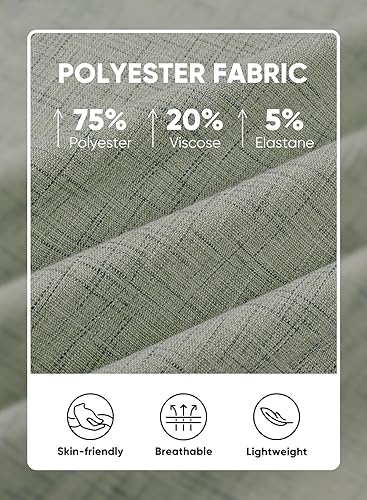 Miniatura 63 de JMIERR Camisas de vestir a rayas con botones y manga corta para hombre