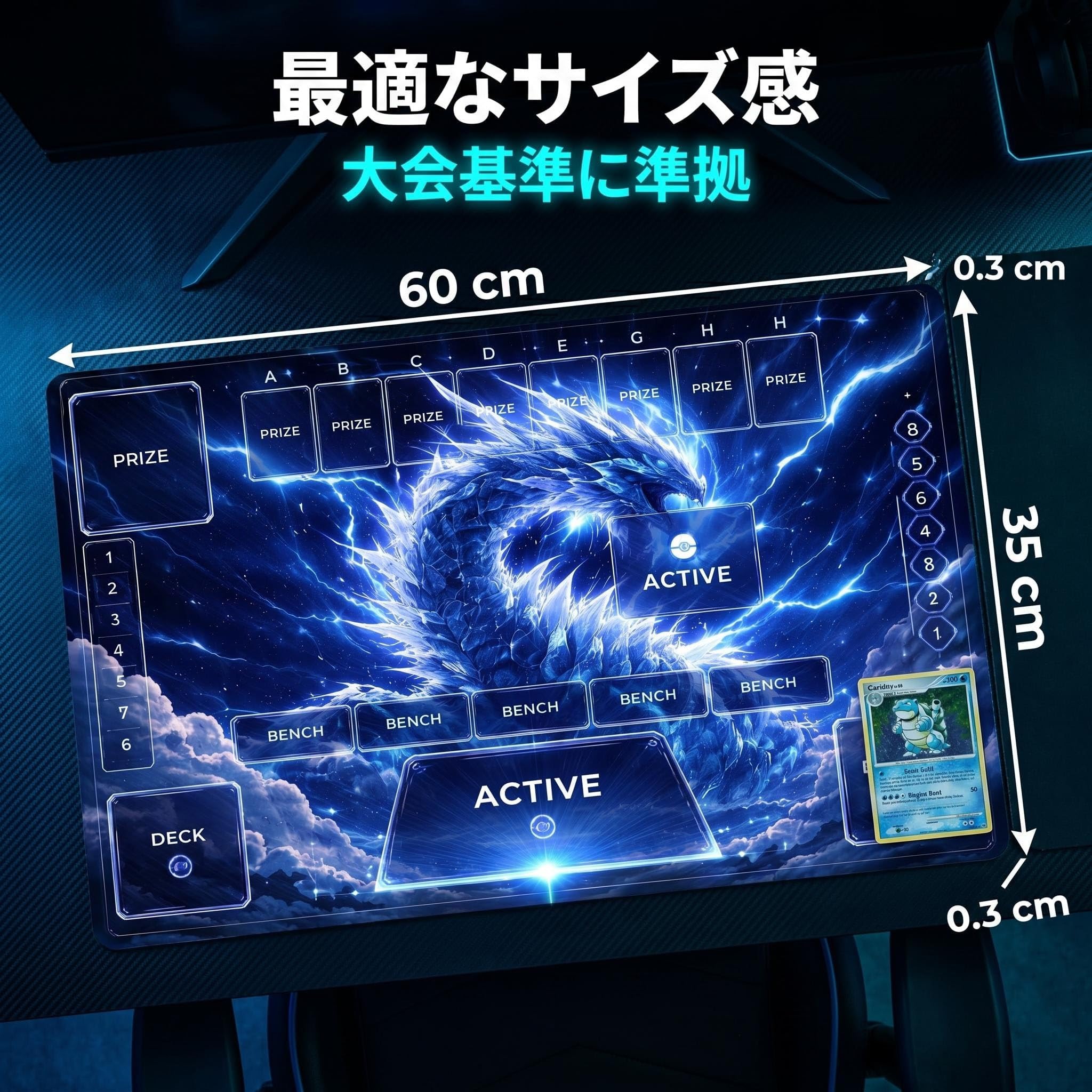 Amazon | TCG プレイマット 60×35cm 3mm厚 カードゲームマット ラバー
