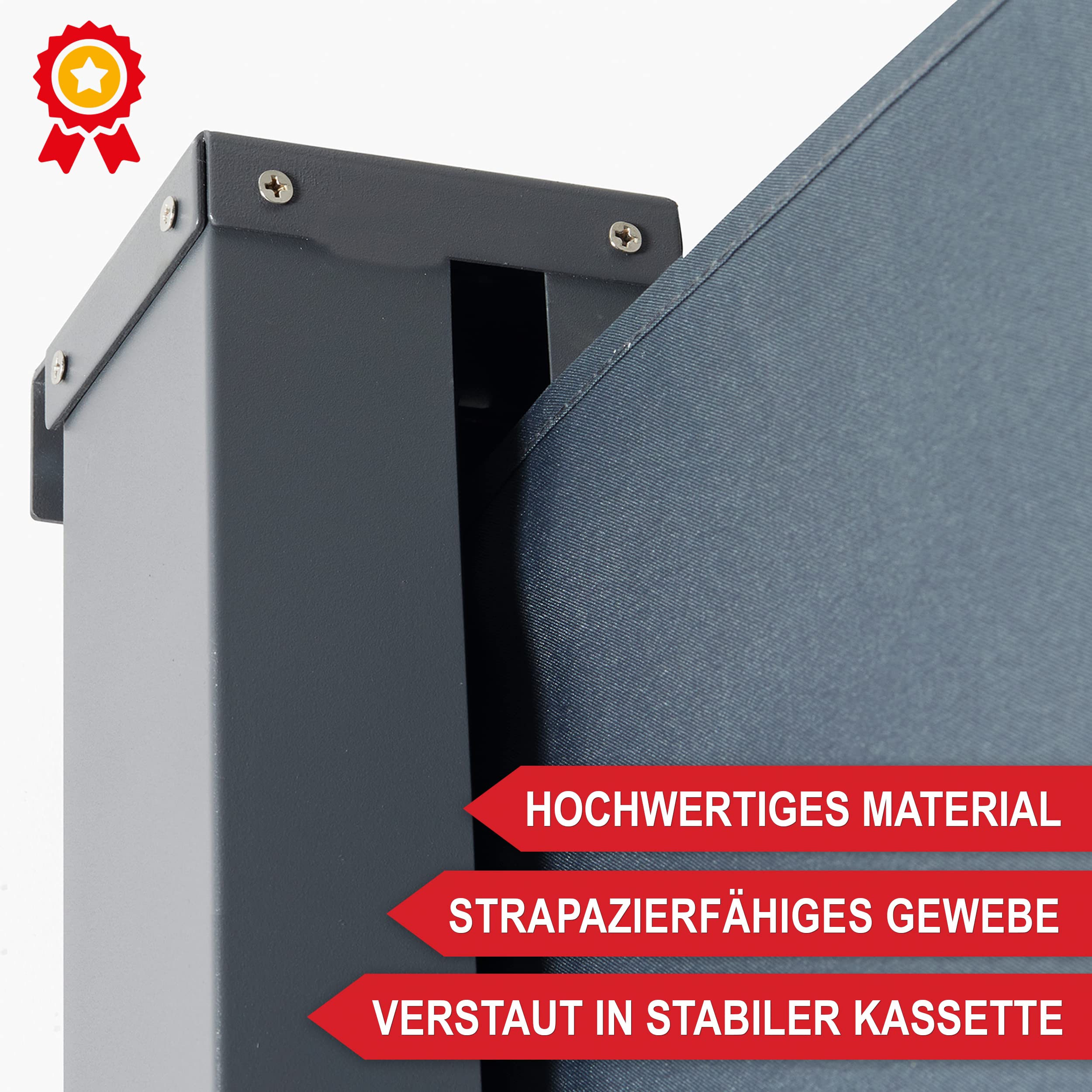 ONBEST Seitenmarkise 200x300 cm – ausziehbarer Sichtschutz | Markise zum Ausziehen für Terrasse, Balkon & Garten – Sonnenschutz, Windschutz und Sichtschutz für außen