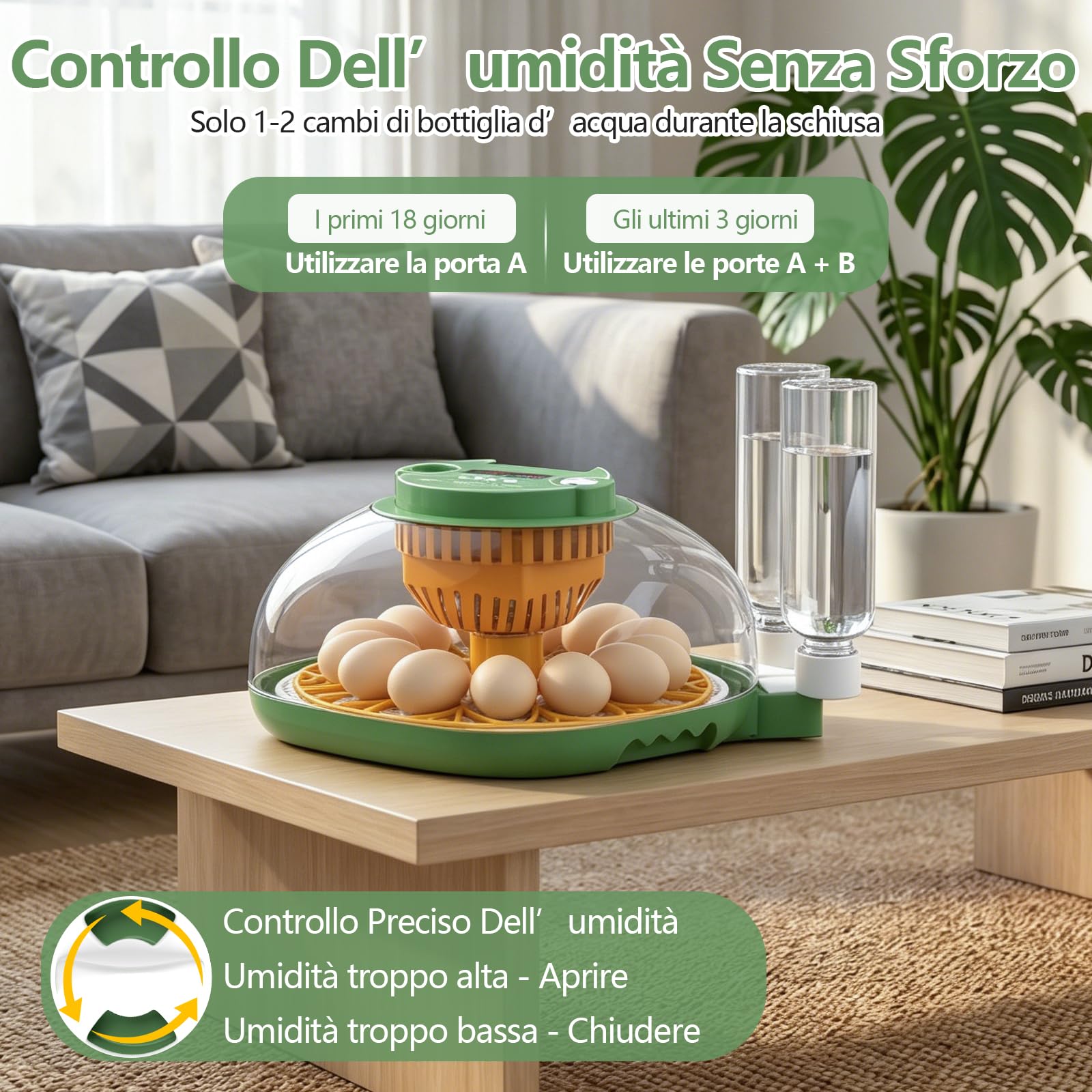 Incubatrice per Uova Automatica, Diealles Shine Incubatrice per Uova 12 con Tornitura Automatica delle Uova e Umidificazione Automatica, Incubators con Controllo della Temperatura
