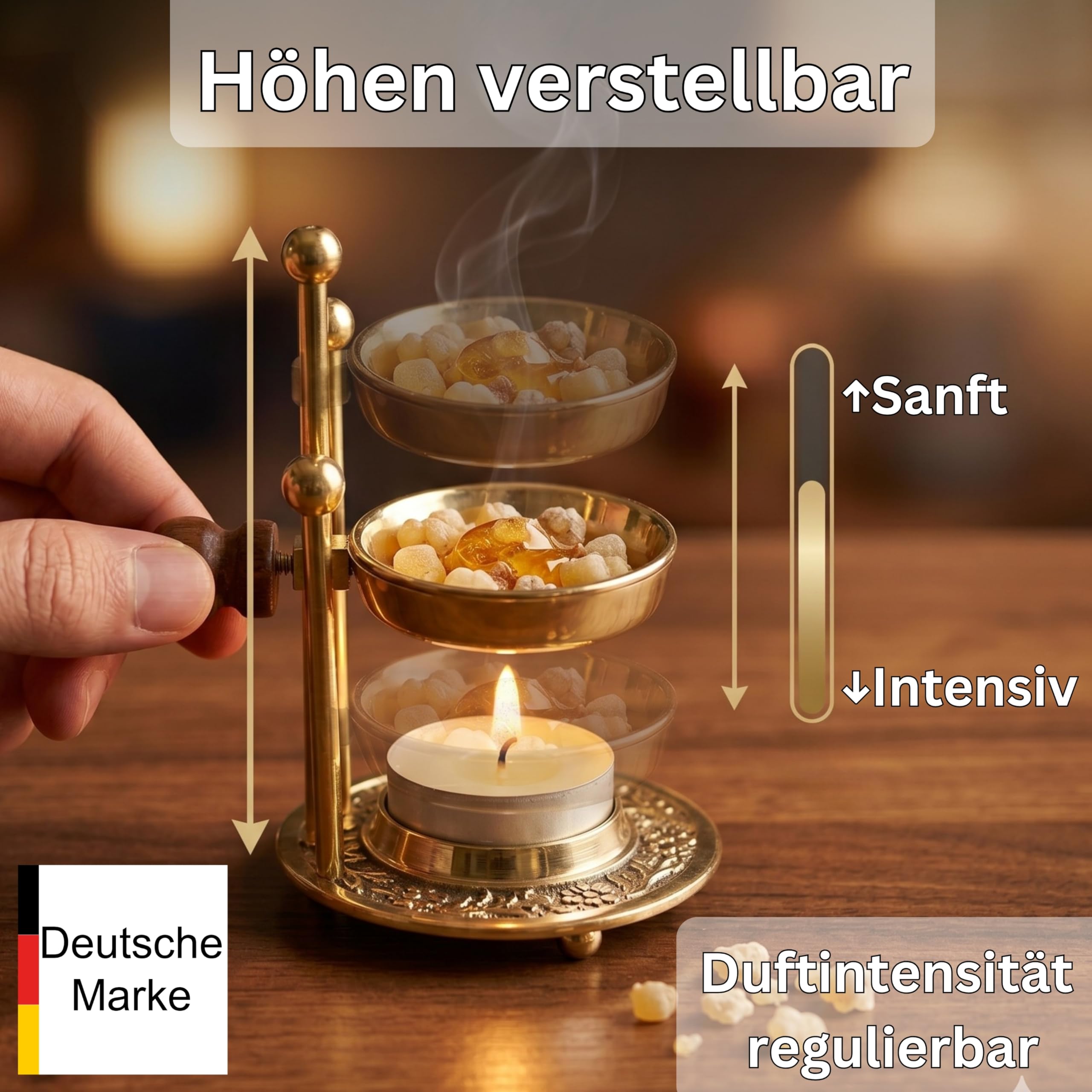 SonKo Weihrauchbrenner Räucherstövchen mit Sieb zum Räuchern und Meditation - spirituelle Geschenke zum Räuchern von weißer Salbei, Weihrauch, Boswellia (Brenner-Set)