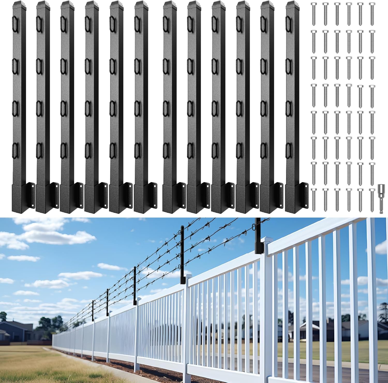 RUDCXDY Fence Post Extender,Fence Extenders for Height,23.