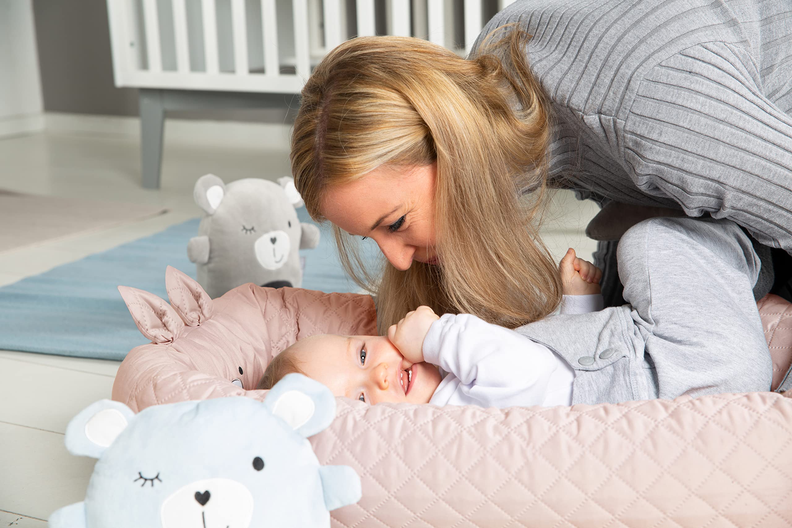 roba Babylounge "roba Style" Avec Motif Tête Du Lapin - Réducteur Utilisable Aussi Pour Changer La Couche Ou Comme Berceau De Voyage - Rose
