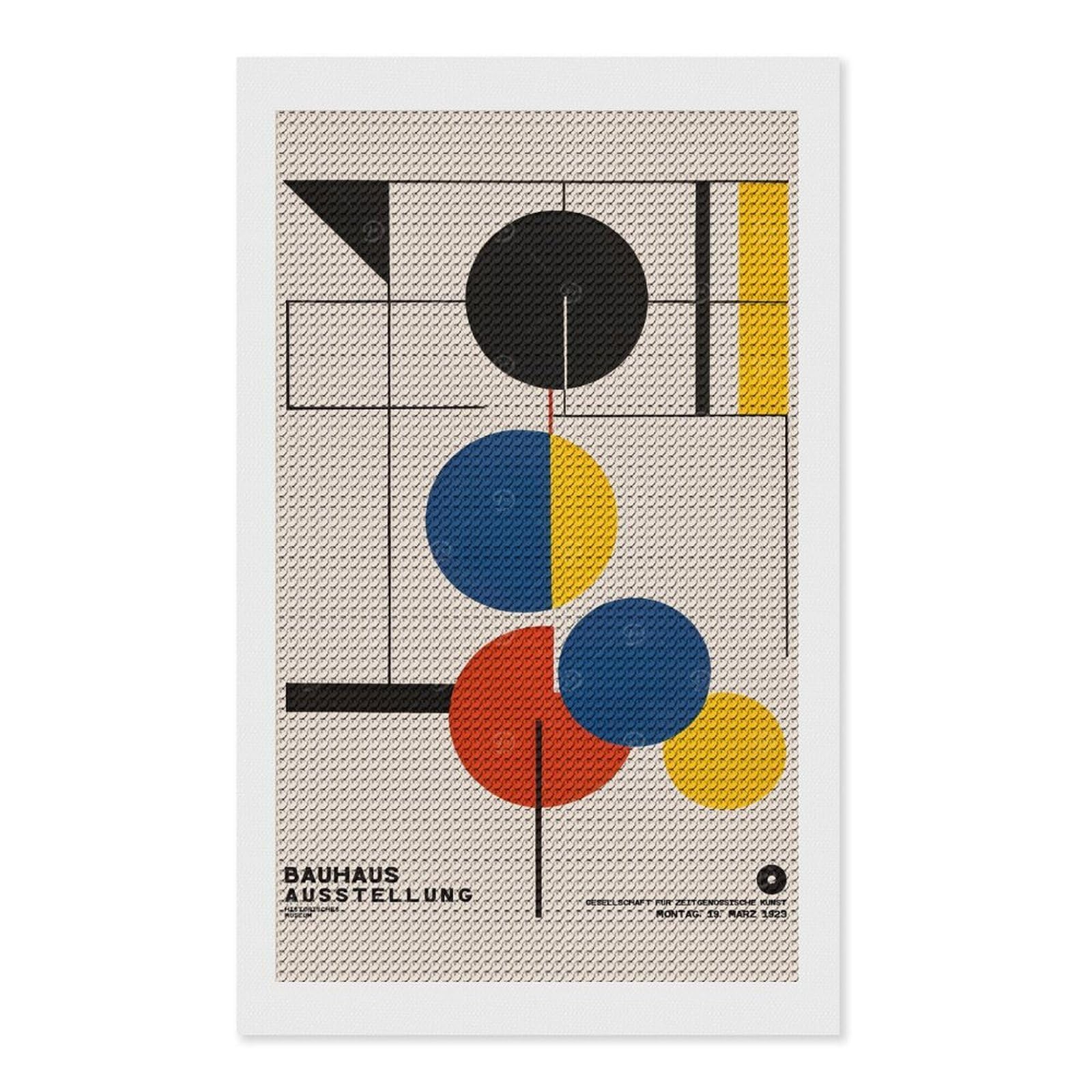 Junmoney Bauhaus Geometric Art 5D Diamond Painting Kit 12"x20", Relaxing DIY, Mindful Craft Project, Full Kit Included, Thoughtful Present