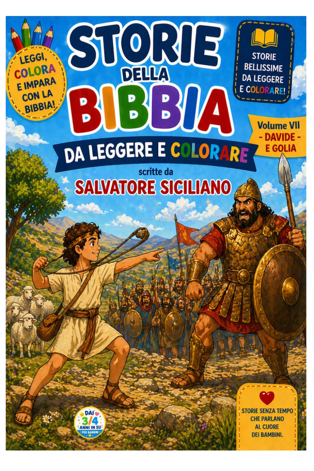 DAVIDE: Davide e Golia (Storie della Bibbia da leggere e colorare)