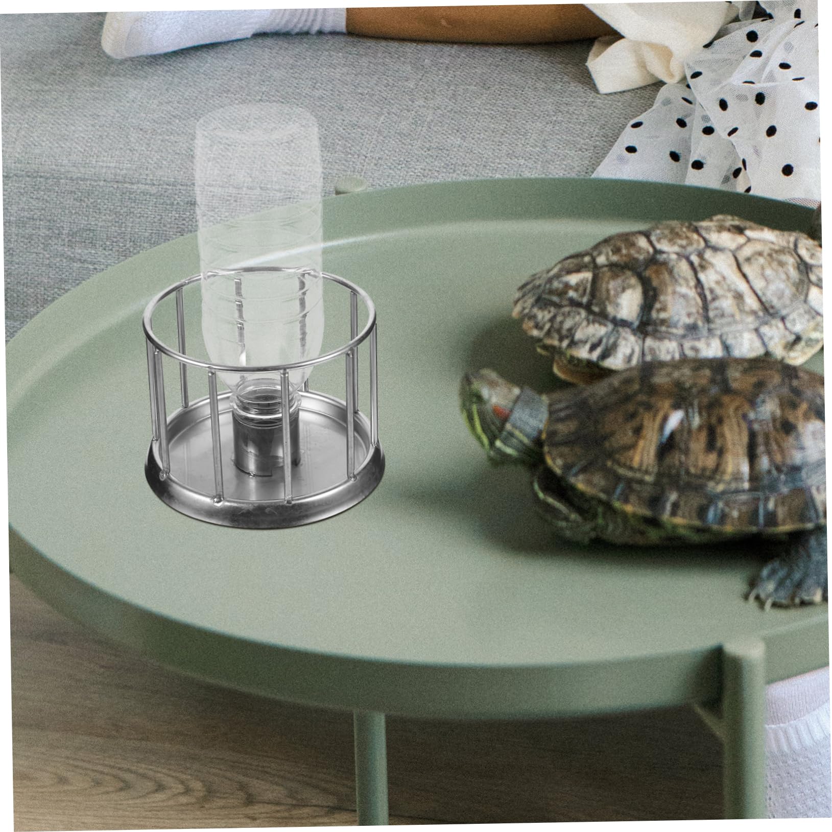 ORFOFE 3piezas Comedero para Tortugas Inoxidable Alimentador Mini para Reptiles Bañera De Agua para Tortugas y Diseño Antisalpicaduras para