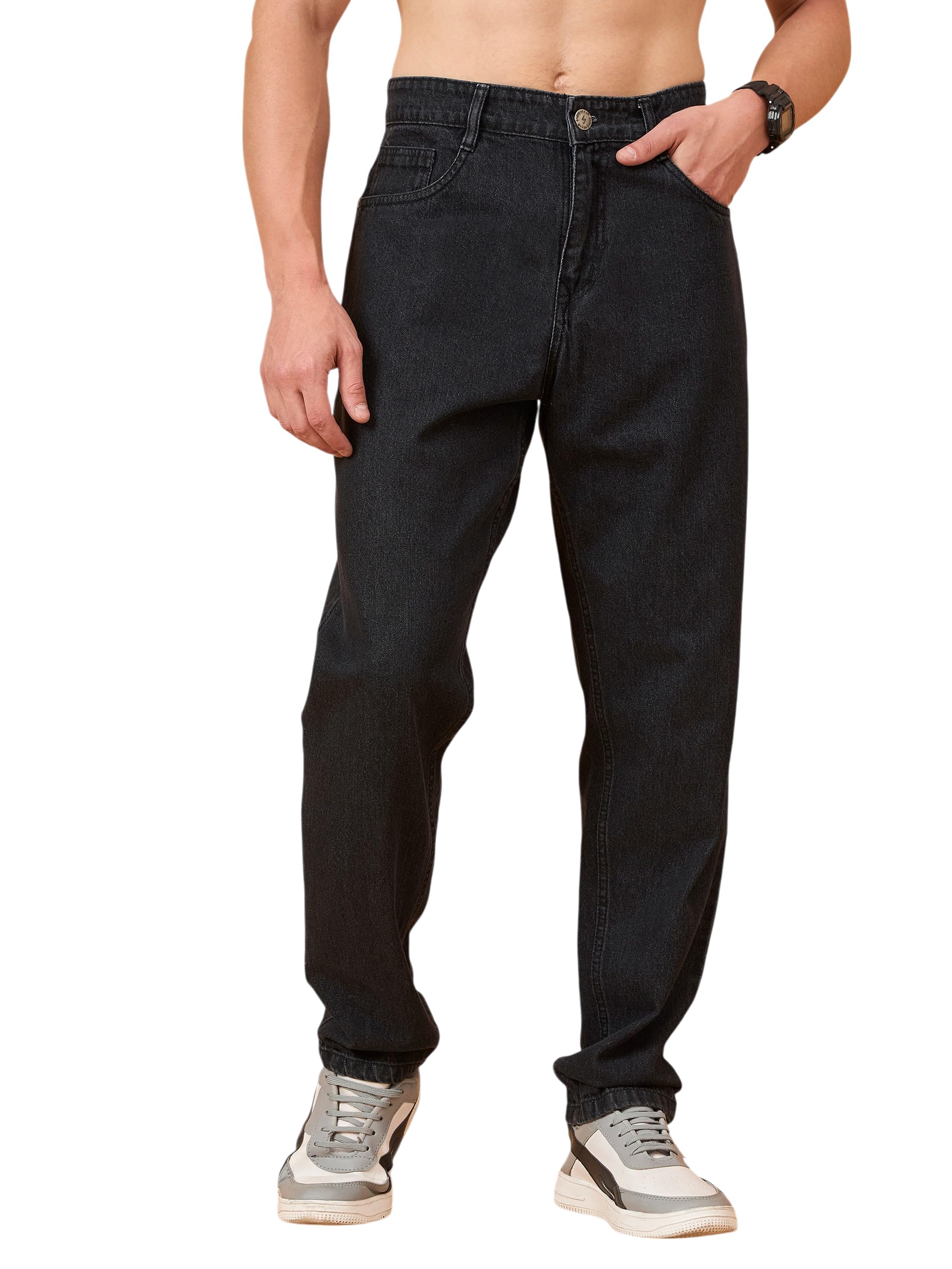studio nexx Men's Loose Fit Jeans |Non Stretchable | Straight fit Jeans-picture-32