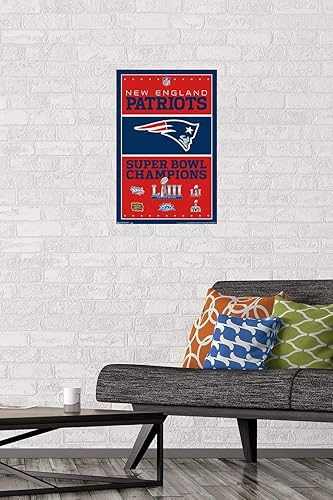 Miniatura 2 de Trends International NFL New England Patriots - Póster de pared de Champions 19, 14.725 x 22.375 pulgadas, versión premium sin marco