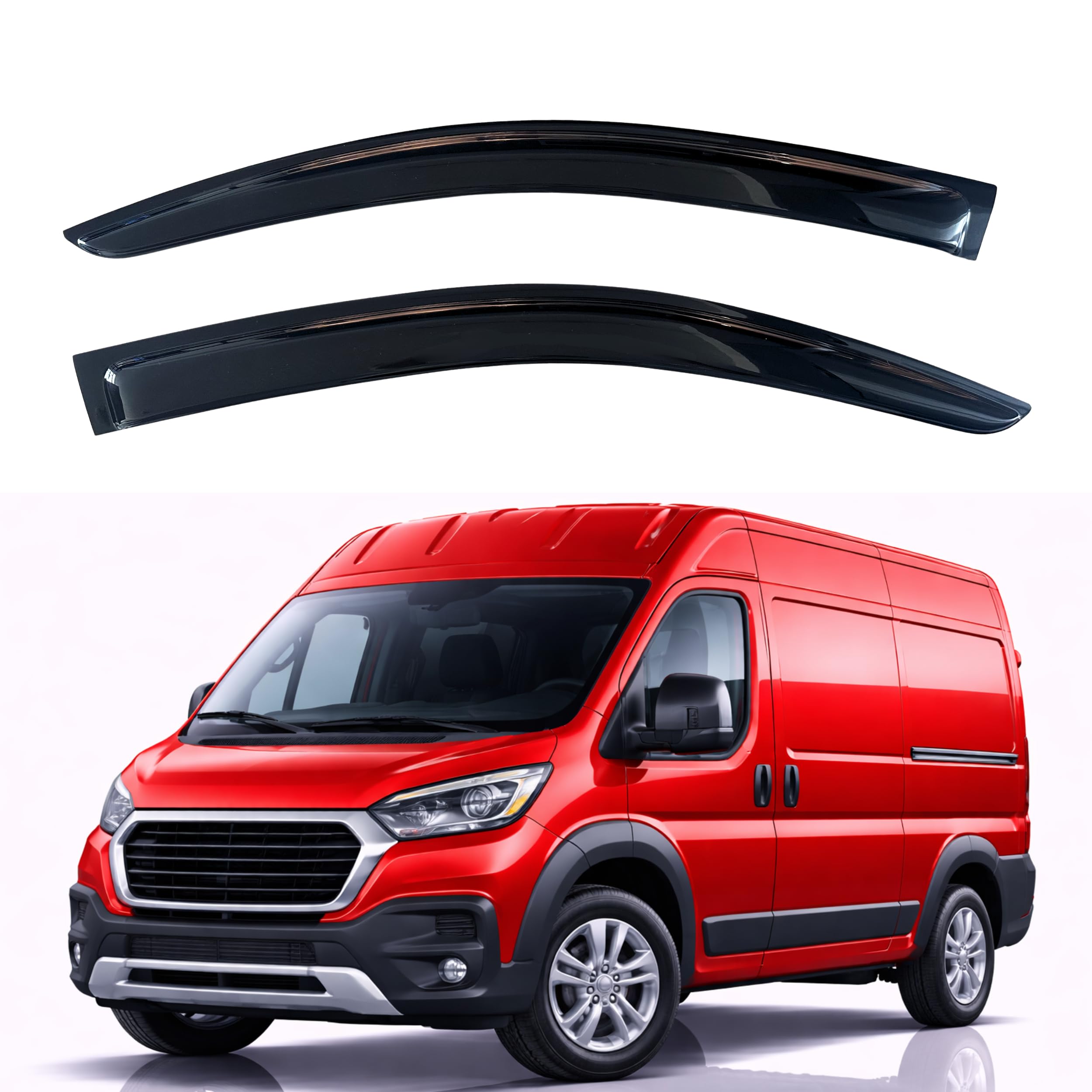 KPY Rain Guards Fit for 2014-2026 Ram Promaster | Out-Channel Window Visors Vent Wind Deflectors 2PC, Truck Accessories for 14-26 Promaster