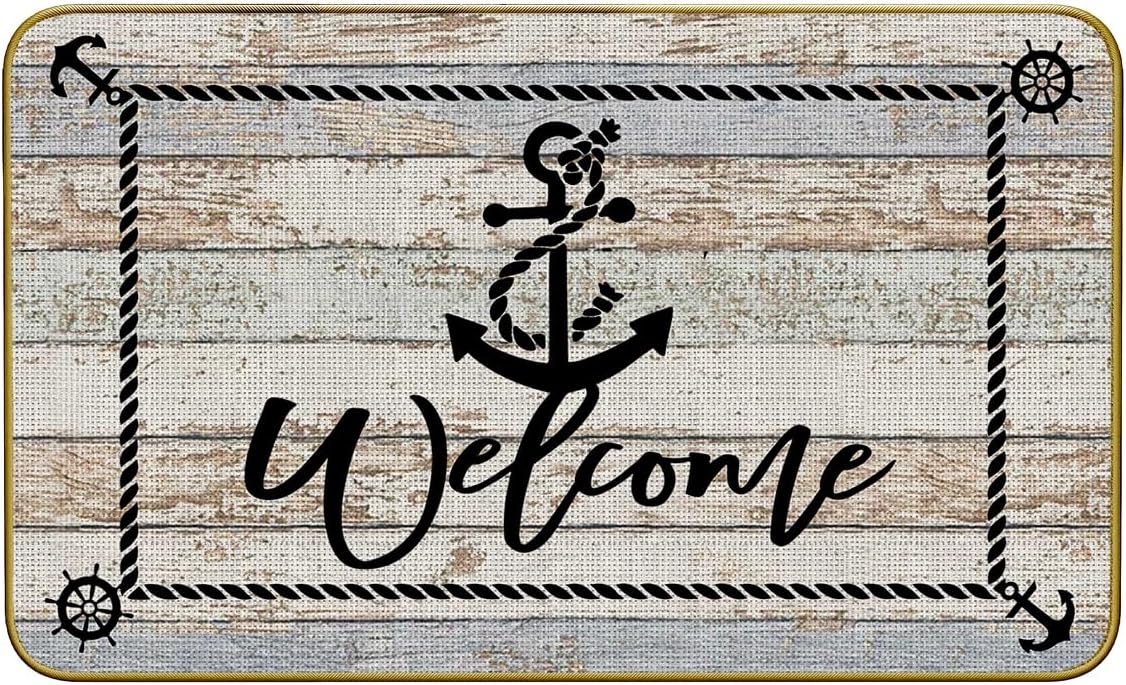 Amazon.com: Mingnei Boat Floor Mat, Nautical Welcome Boat Doormat ...
