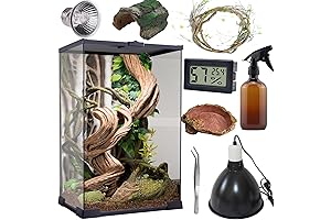 Leopard Gecko Cage Reptile Terrarium Starter Kit Habitat Tank